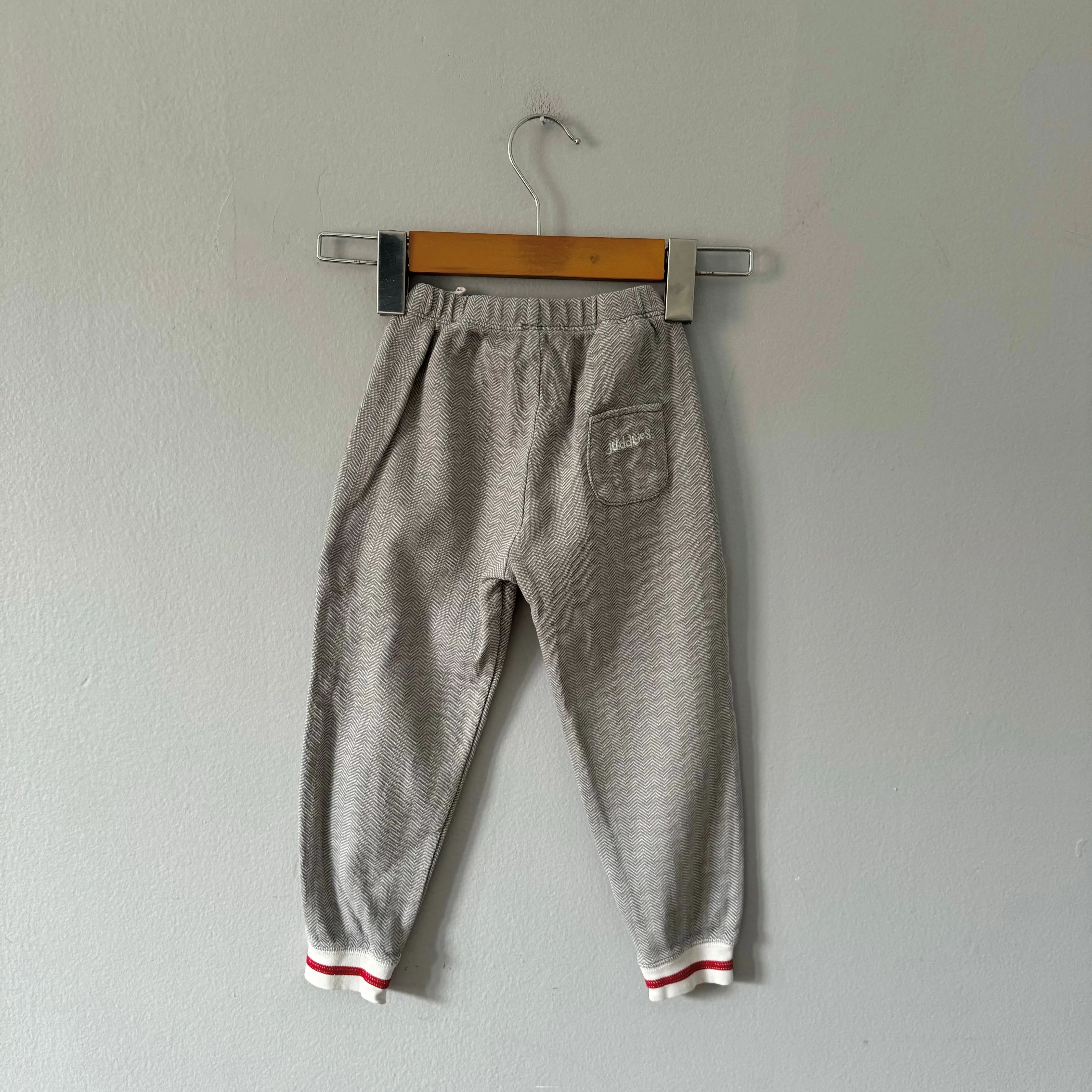 Juddlies / Cotton pants - Grey x red trim / 2T