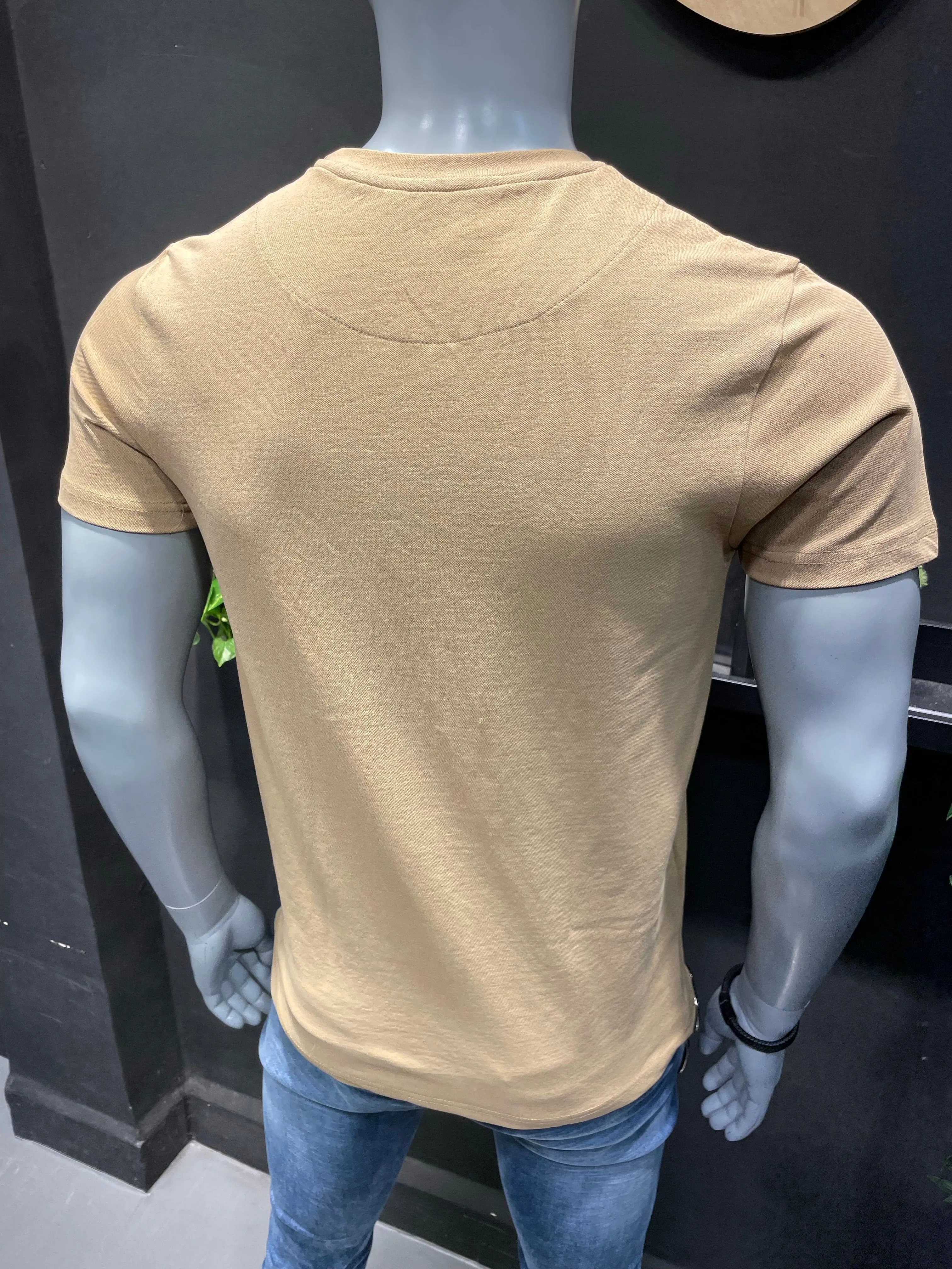 Khaki Matty Lycra Basic Tee