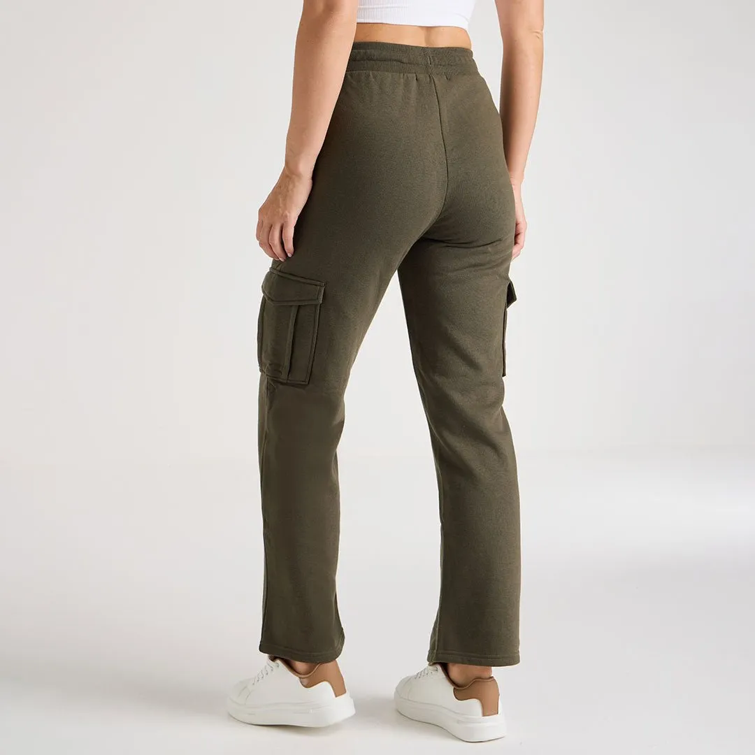 Ladies Khaki Cargo Joggers