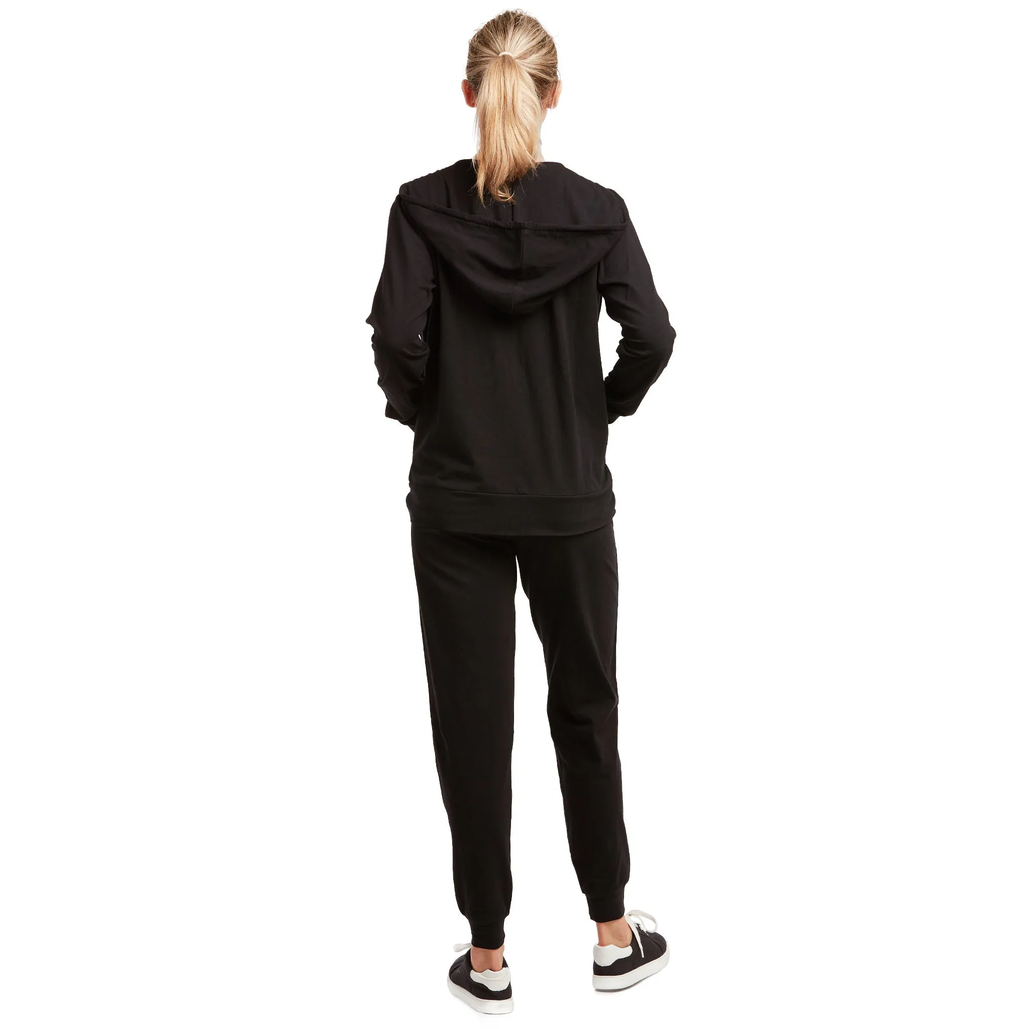 LADIES SINGLE JERSEY COTTON JOGGER PANTS WITH POCKETS (SJC7000_BLACK)