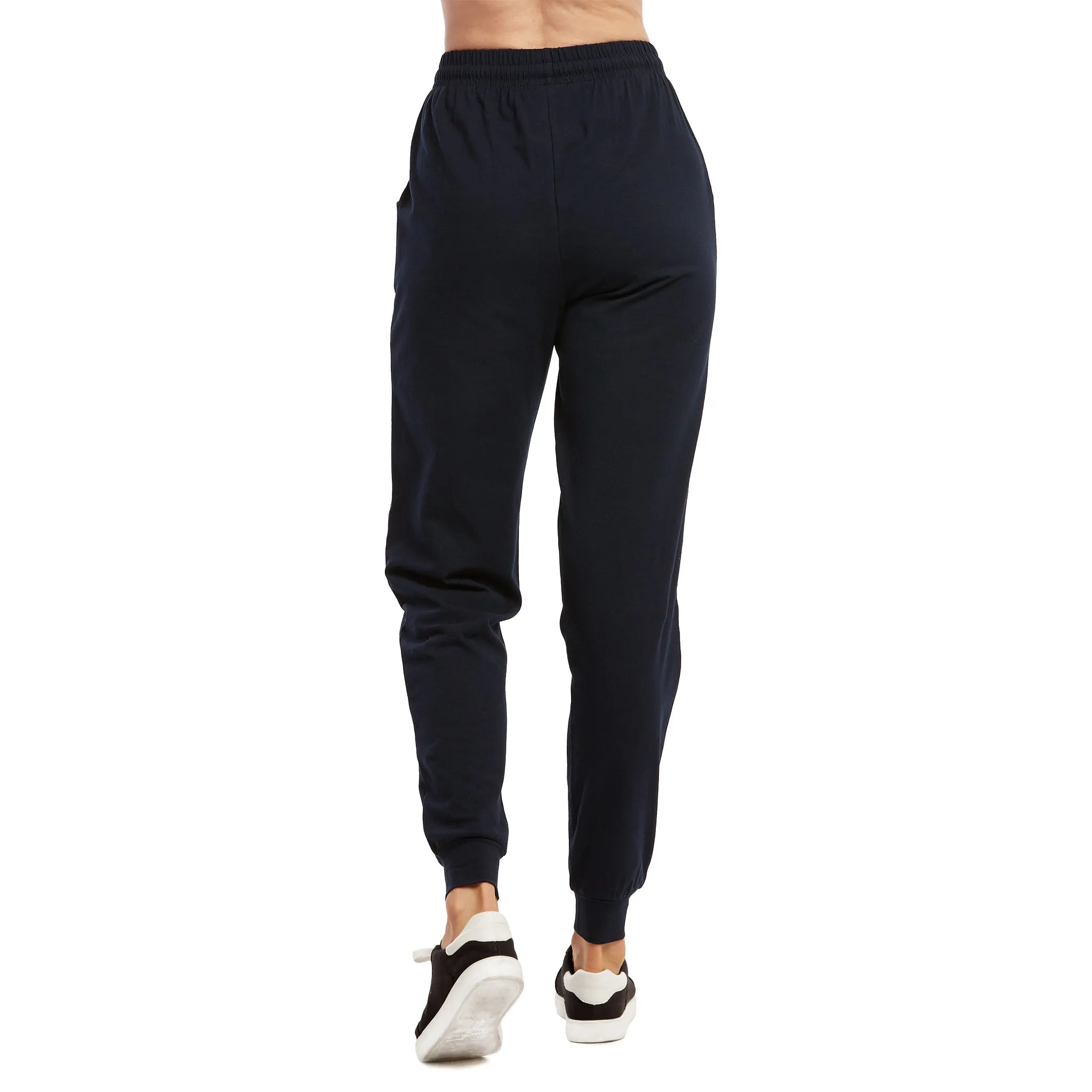 LADIES SINGLE JERSEY COTTON JOGGER PANTS WITH POCKETS (SJC7000_NAVY)