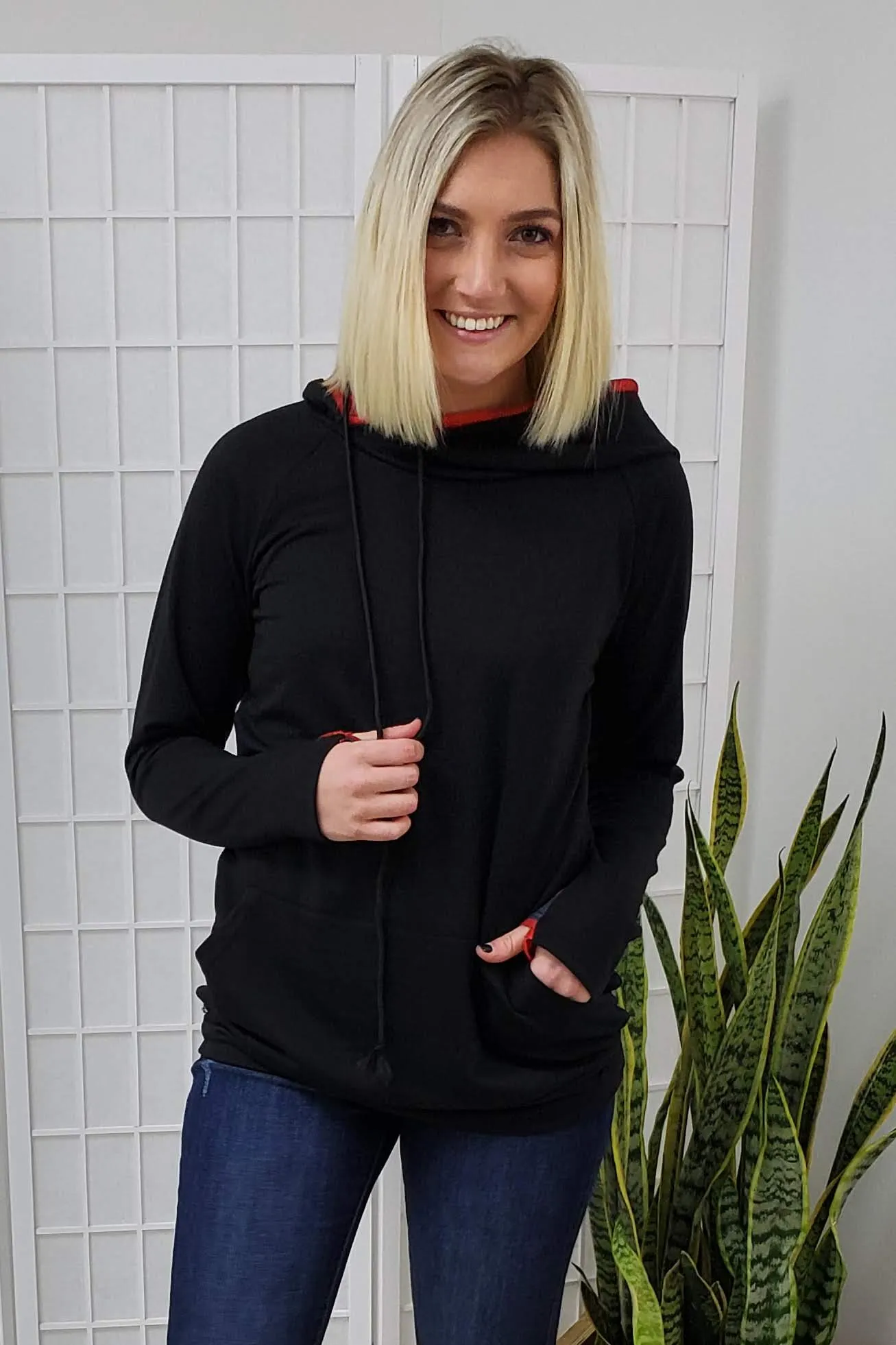 Lexie Black Double Hoodie