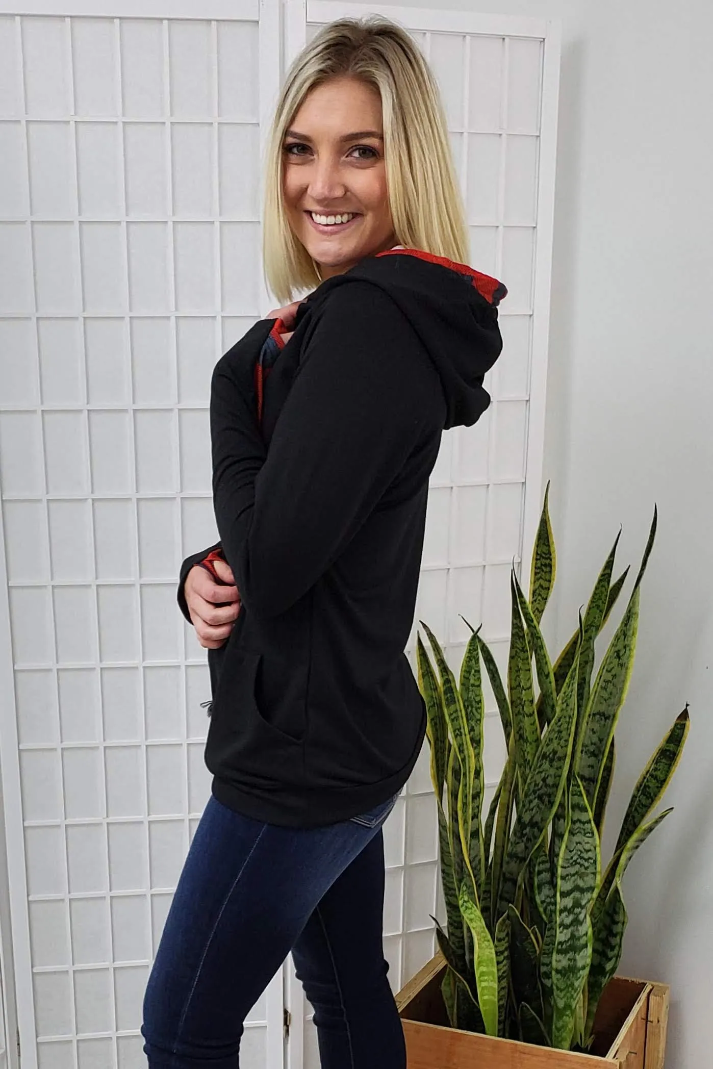 Lexie Black Double Hoodie