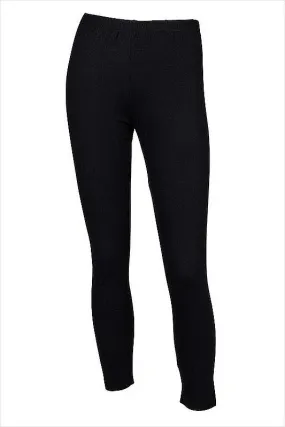 Long Winter Weight Black Cotton Leggings