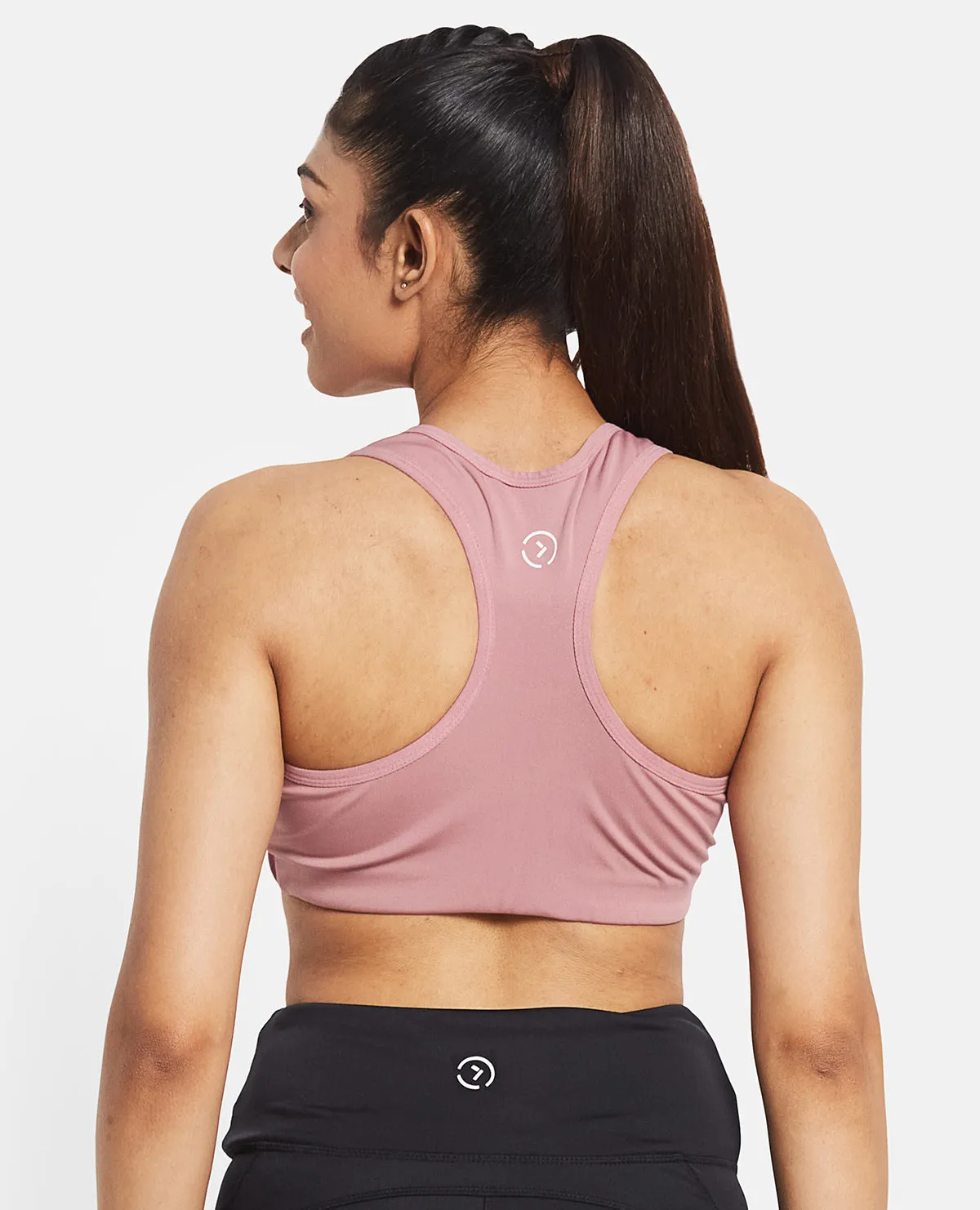 Mauve Mist Zip Sports Bra