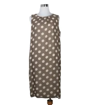 Max Mara Brown & Beige Polka Dot Dress sz 8