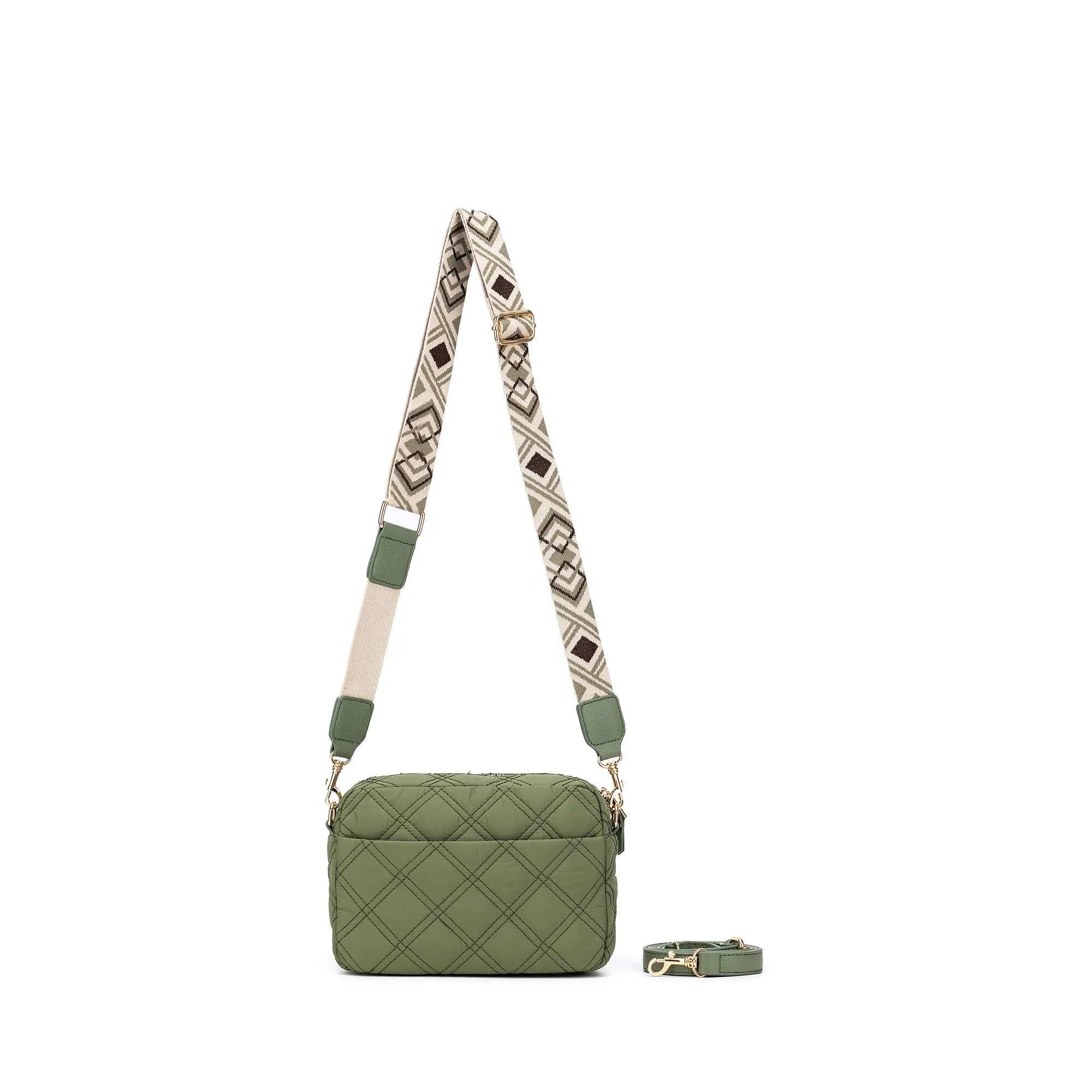 Melrose Quilted Khaki Raven Bag