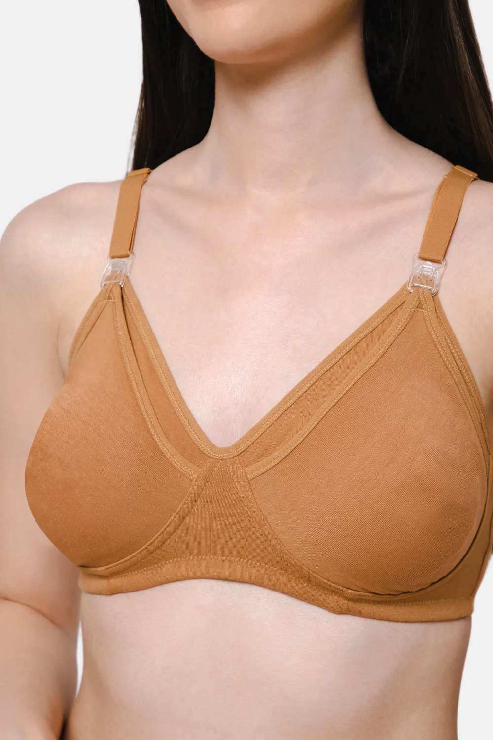 Moisture absorbent Cotton Blend Medium Coverage Non-Padded Intimacy Nursing Bra - FB909