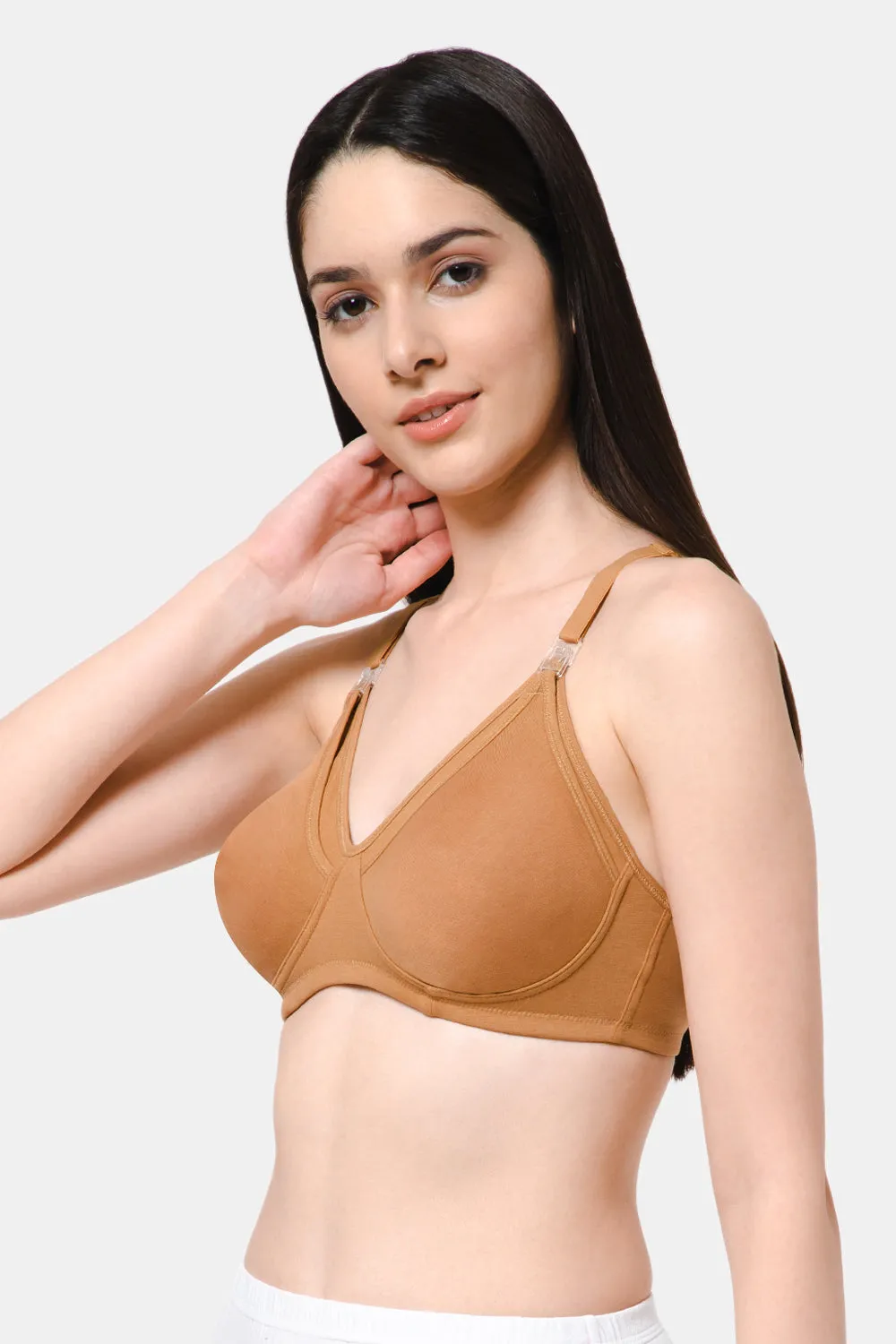 Moisture absorbent Cotton Blend Medium Coverage Non-Padded Intimacy Nursing Bra - FB909