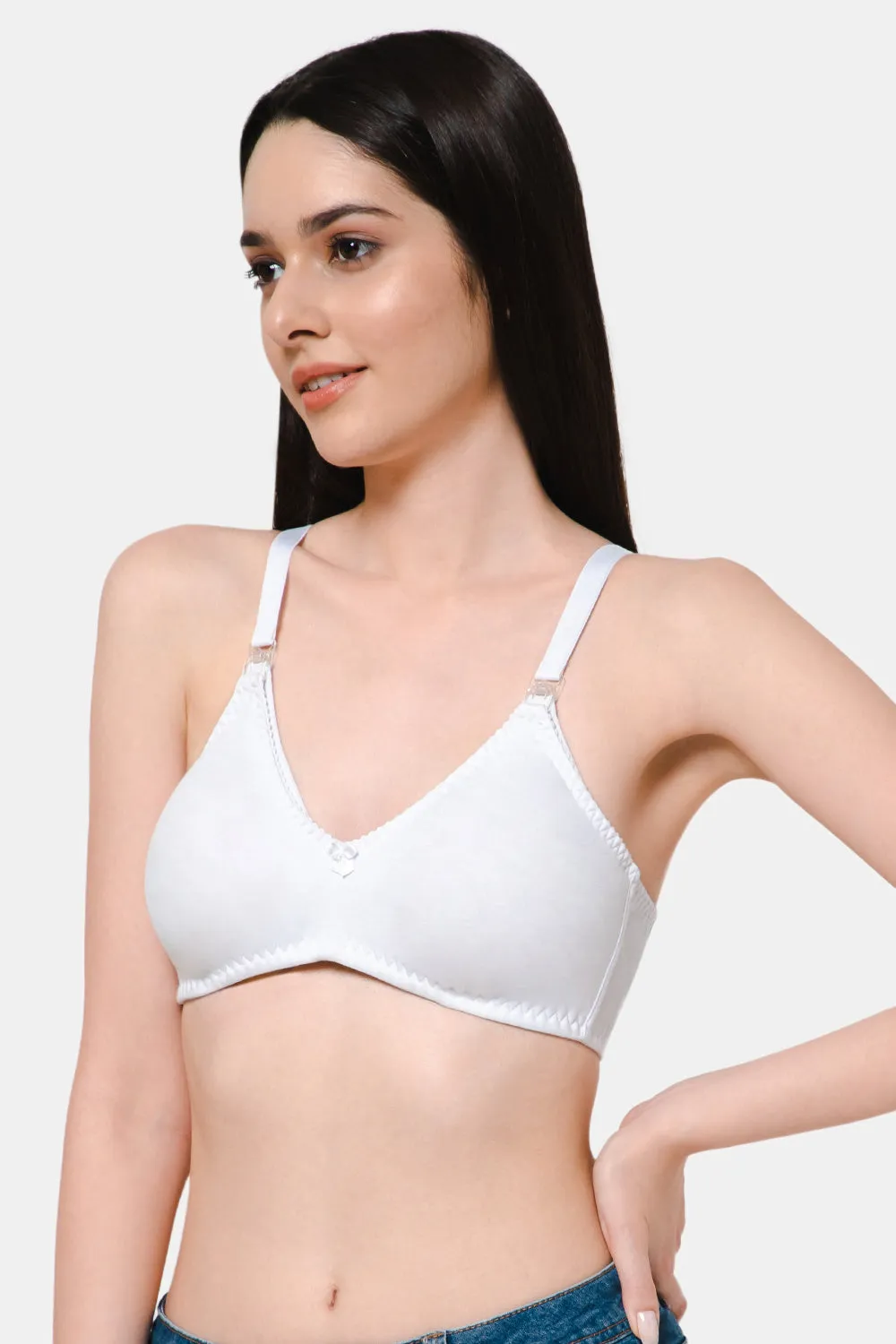 Moisture absorbent Cotton Blend Medium Coverage Non-Padded Intimacy Nursing Bra - FB909