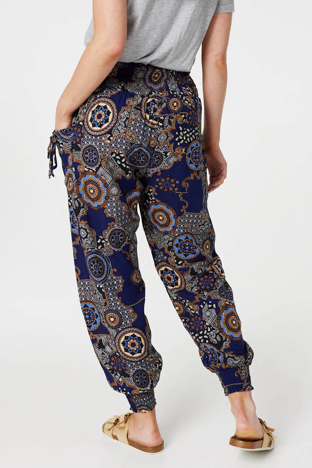 Mosaic Print Pocket Detail Pants