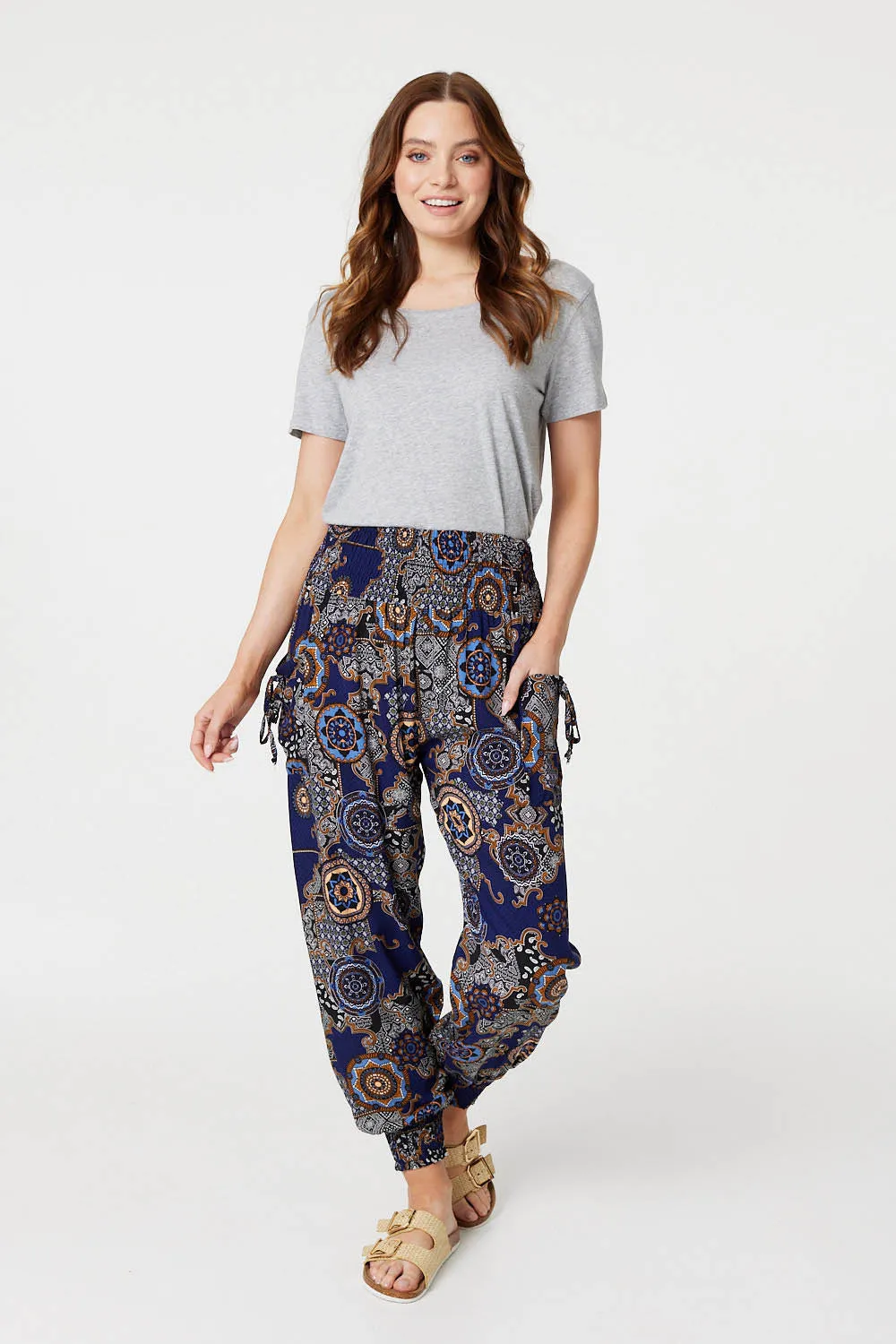 Mosaic Print Pocket Detail Pants