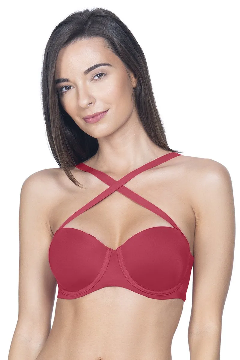 Multiway Padded Wired Bra - Festive Red