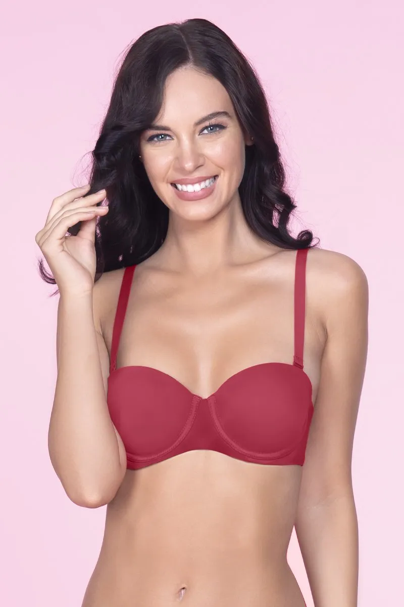 Multiway Padded Wired Bra - Festive Red