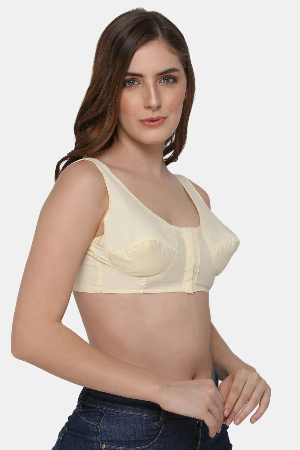 Naidu Hall High Coverage Non-Wired Non-Padded Front Open Cotton Saree Bra - NRPB