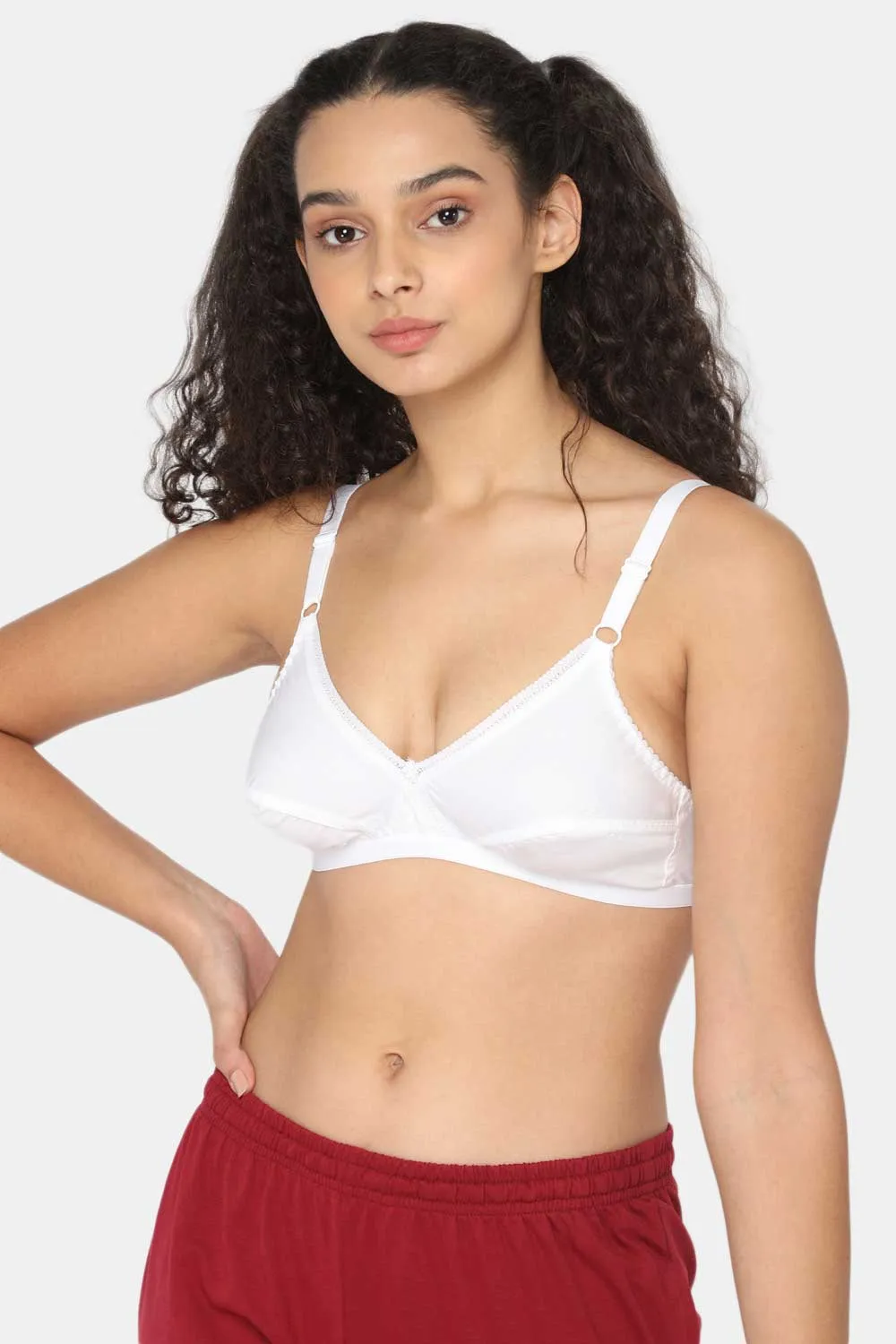 Naidu Hall Medium Coverage Non-Padded Broad & Adjustable Straps Cotton Saree Bra - Lovable - Prime Shade