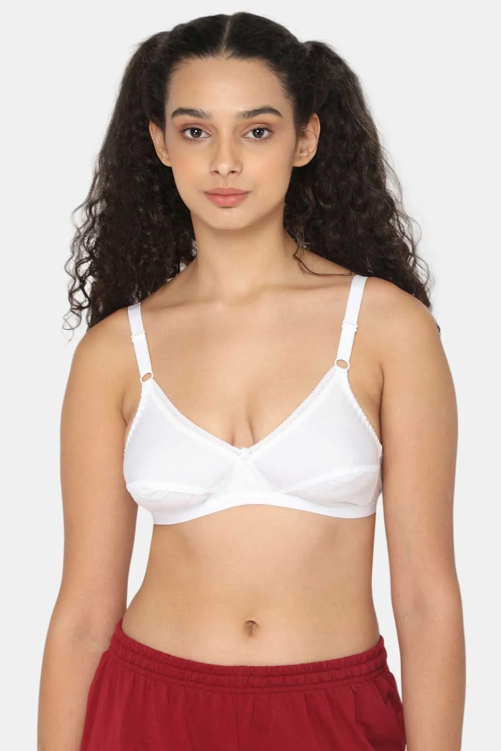 Naidu Hall Medium Coverage Non-Padded Broad & Adjustable Straps Cotton Saree Bra - Lovable - Prime Shade