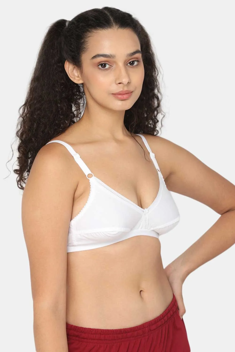 Naidu Hall Medium Coverage Non-Padded Broad & Adjustable Straps Cotton Saree Bra - Lovable - Prime Shade