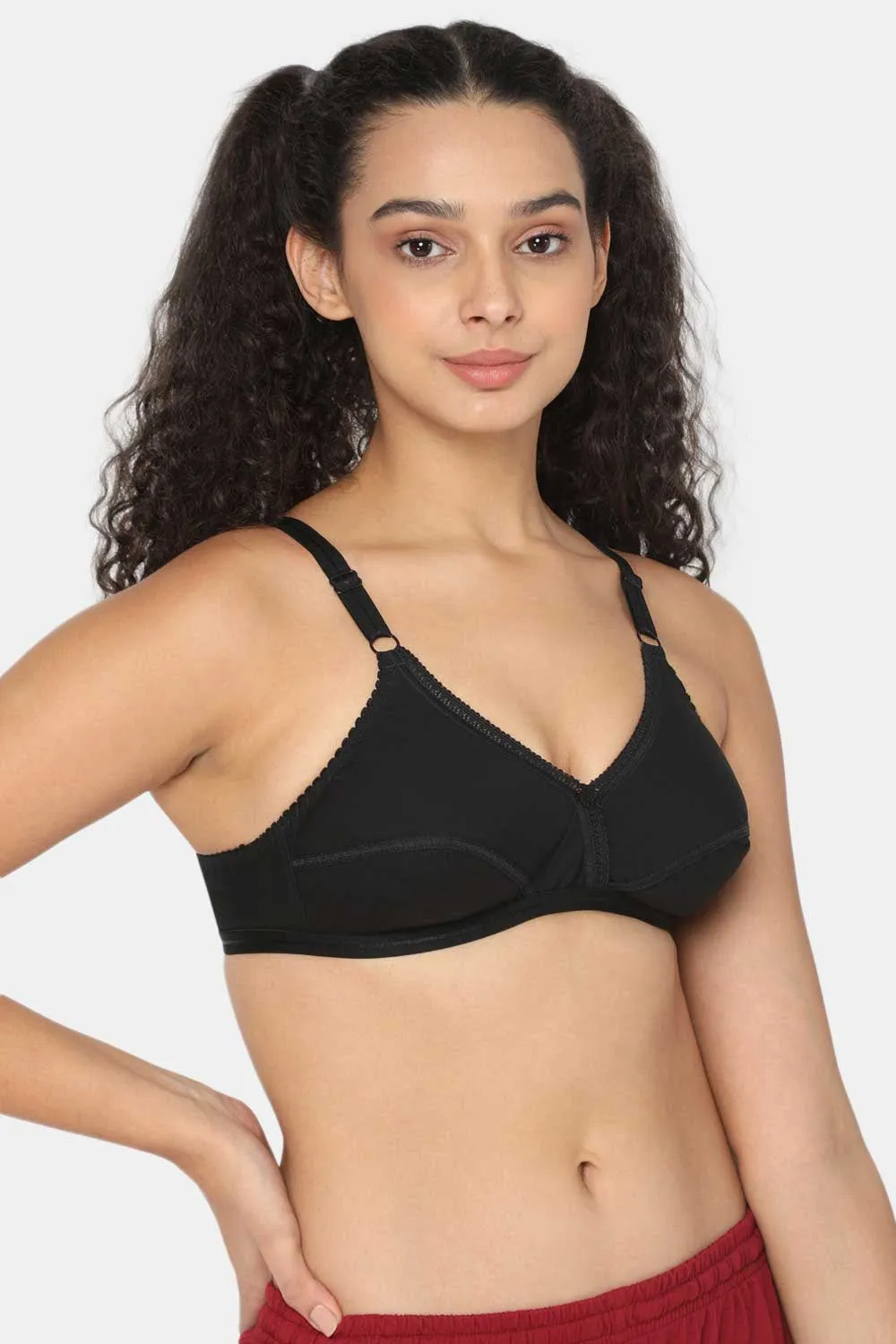 Naidu Hall Medium Coverage Non-Padded Broad & Adjustable Straps Cotton Saree Bra - Lovable - Prime Shade