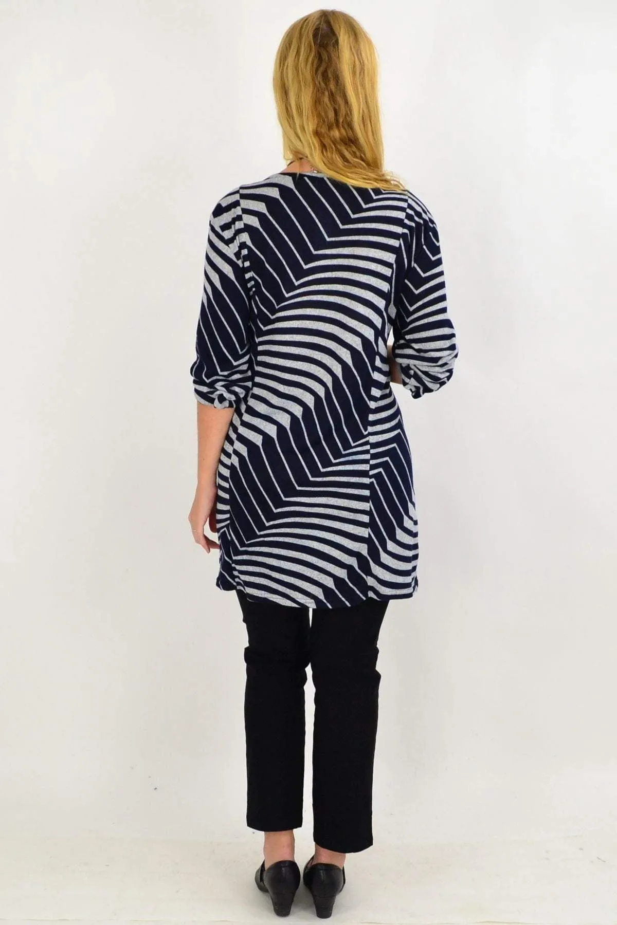 Navy Lucille Line Winter Tunic Top