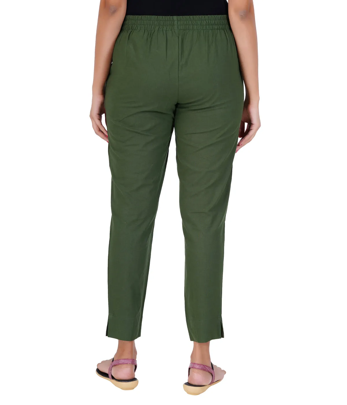 OLIVE GREEN COTTON PANTS