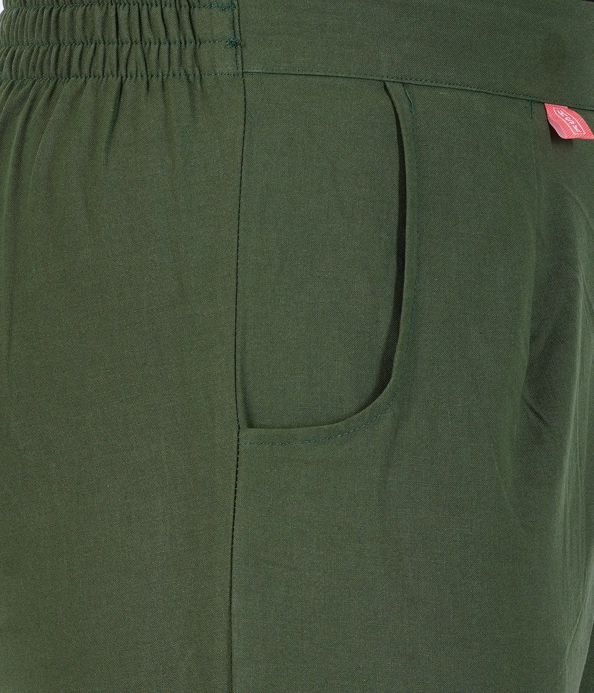 OLIVE GREEN COTTON PANTS