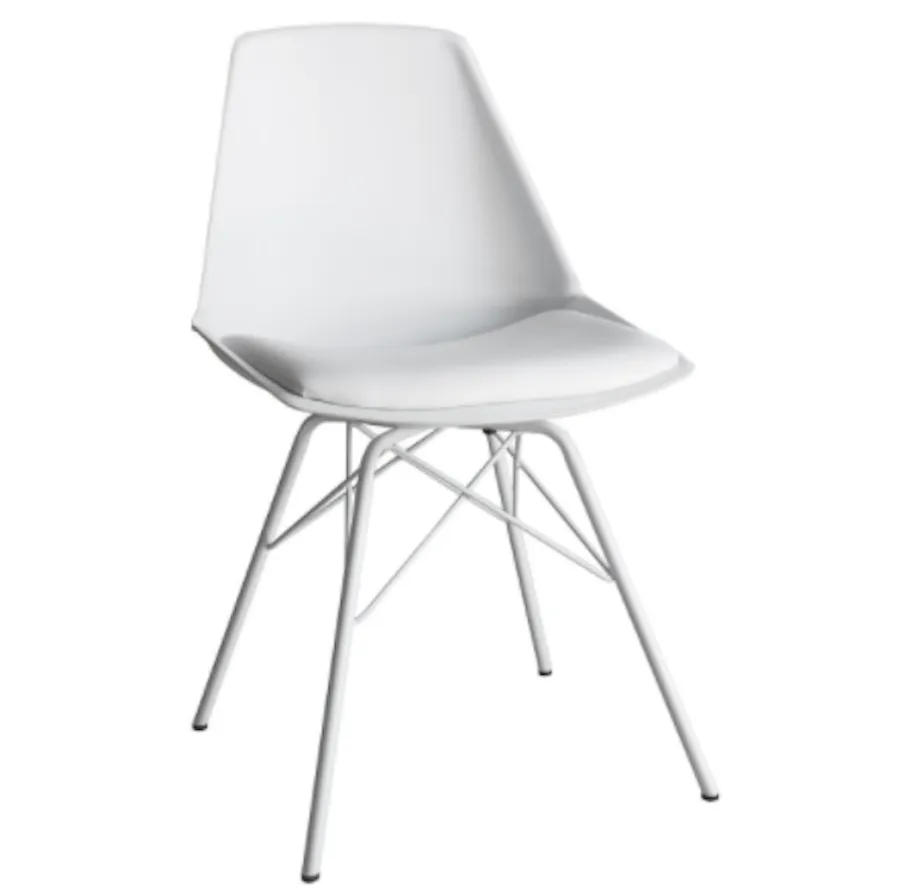 Padded Metal Chair in Grey