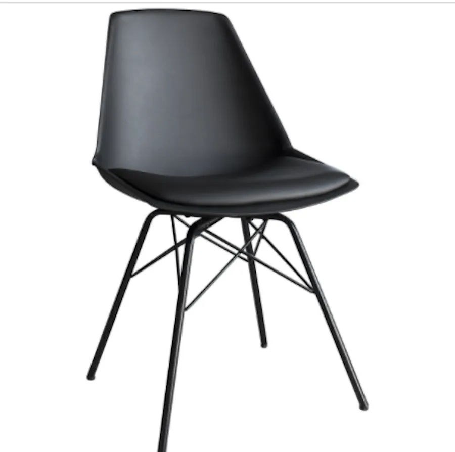 Padded Metal Chair in Grey