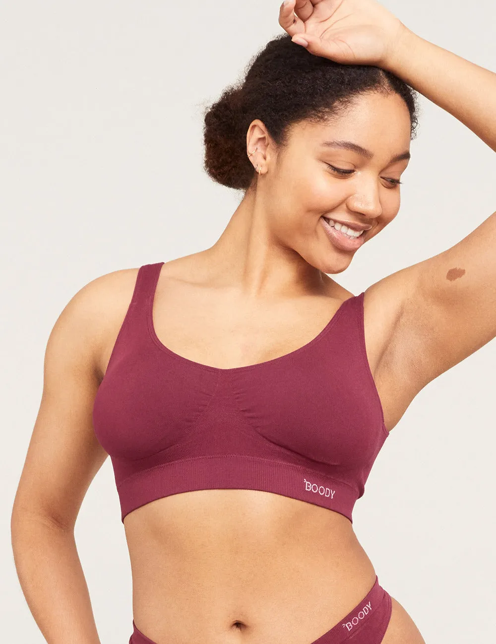 Padded Shaper Crop Bra - Plum