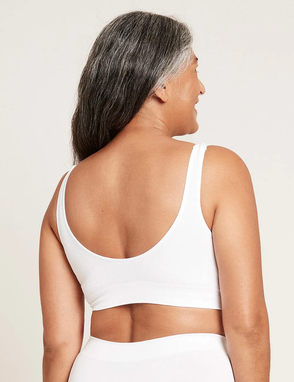 Padded Shaper Crop Bra - White