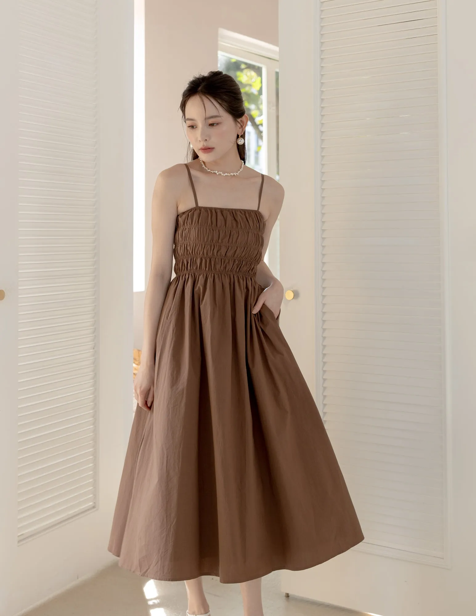 Pamela Dress in Brown