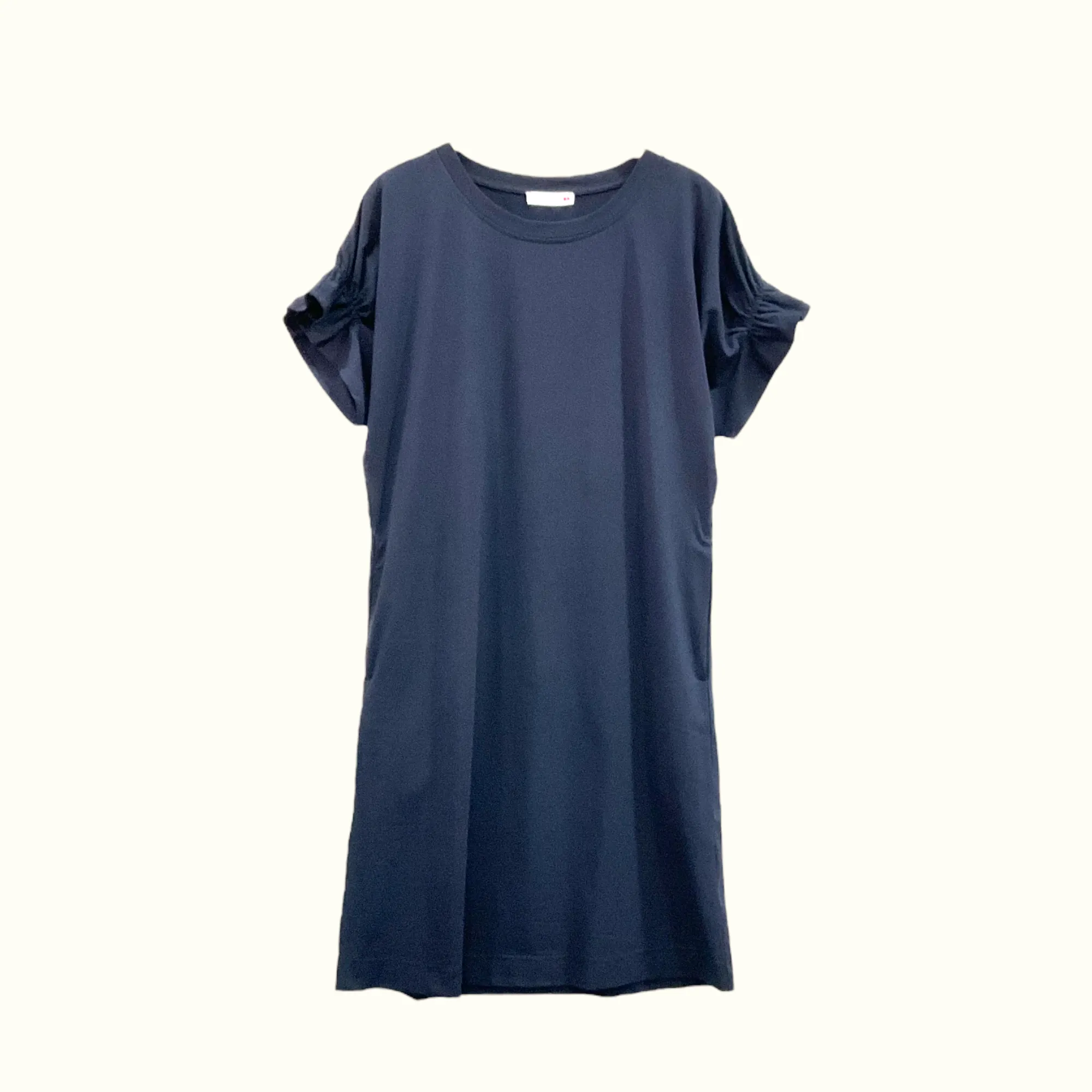 Patch Casual Short Sleeve Round Neck With Pocket Cotton Dress