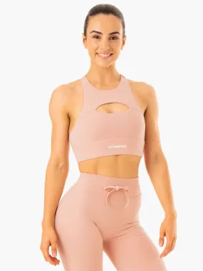 Replay Cut Out Sports Bra - Nude