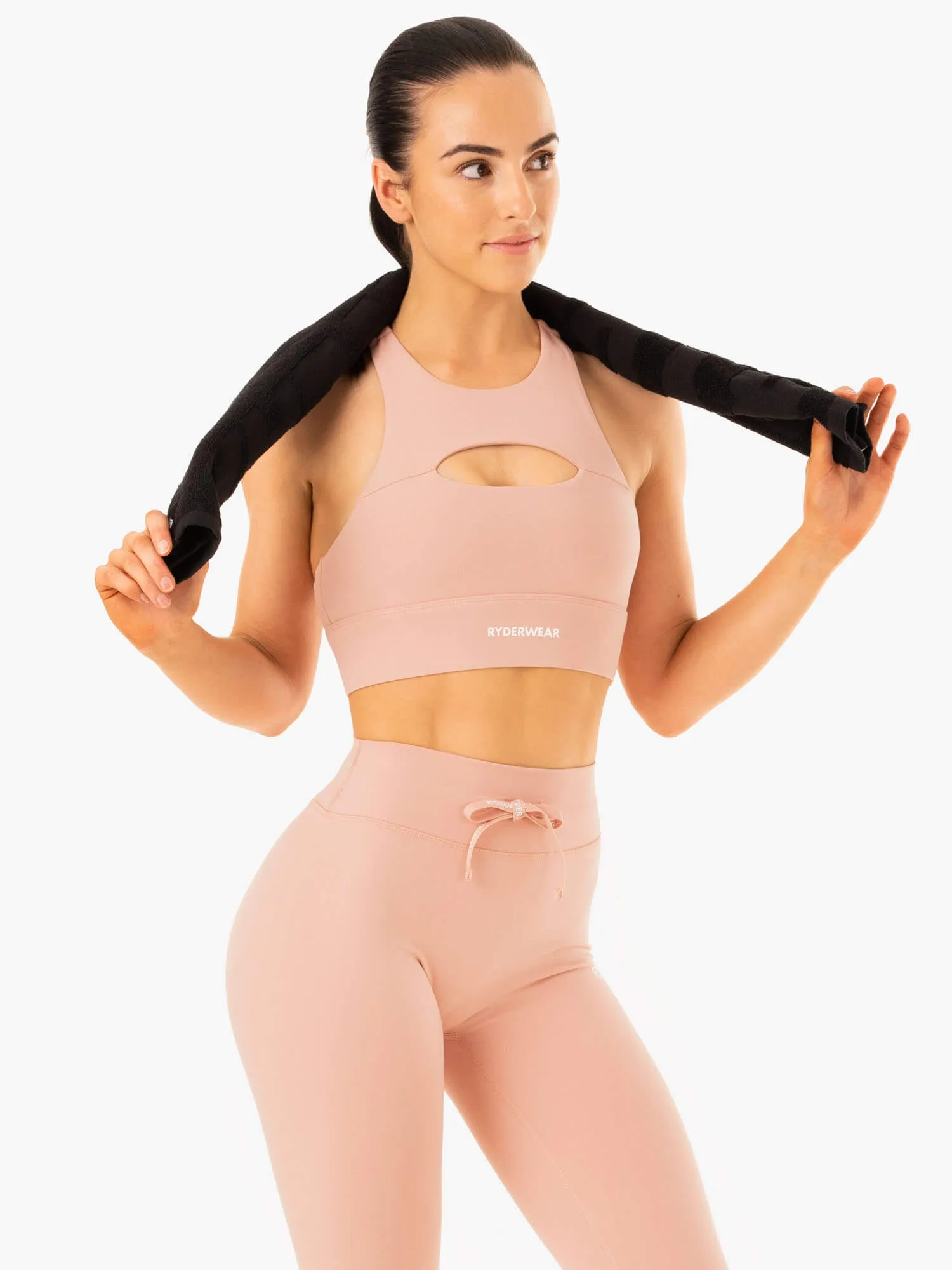 Replay Cut Out Sports Bra - Nude