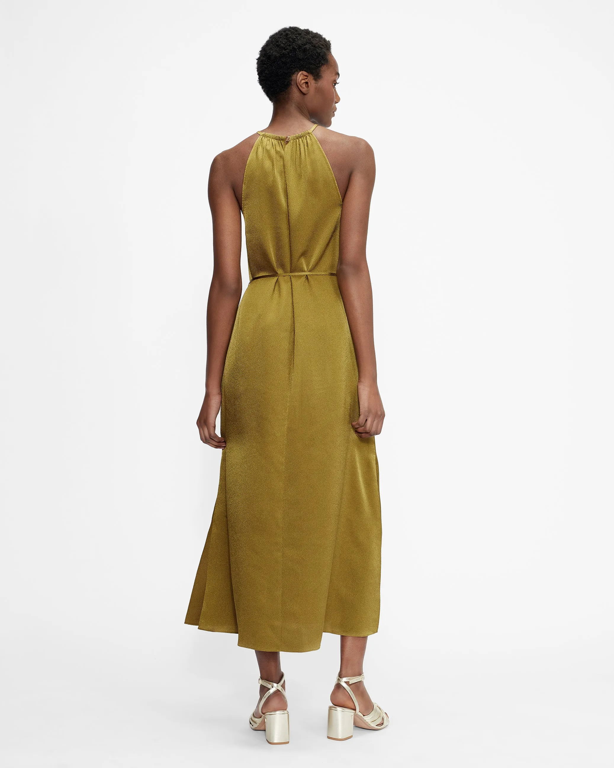 Roxieyy Halterneck Midaxi Dress Khaki