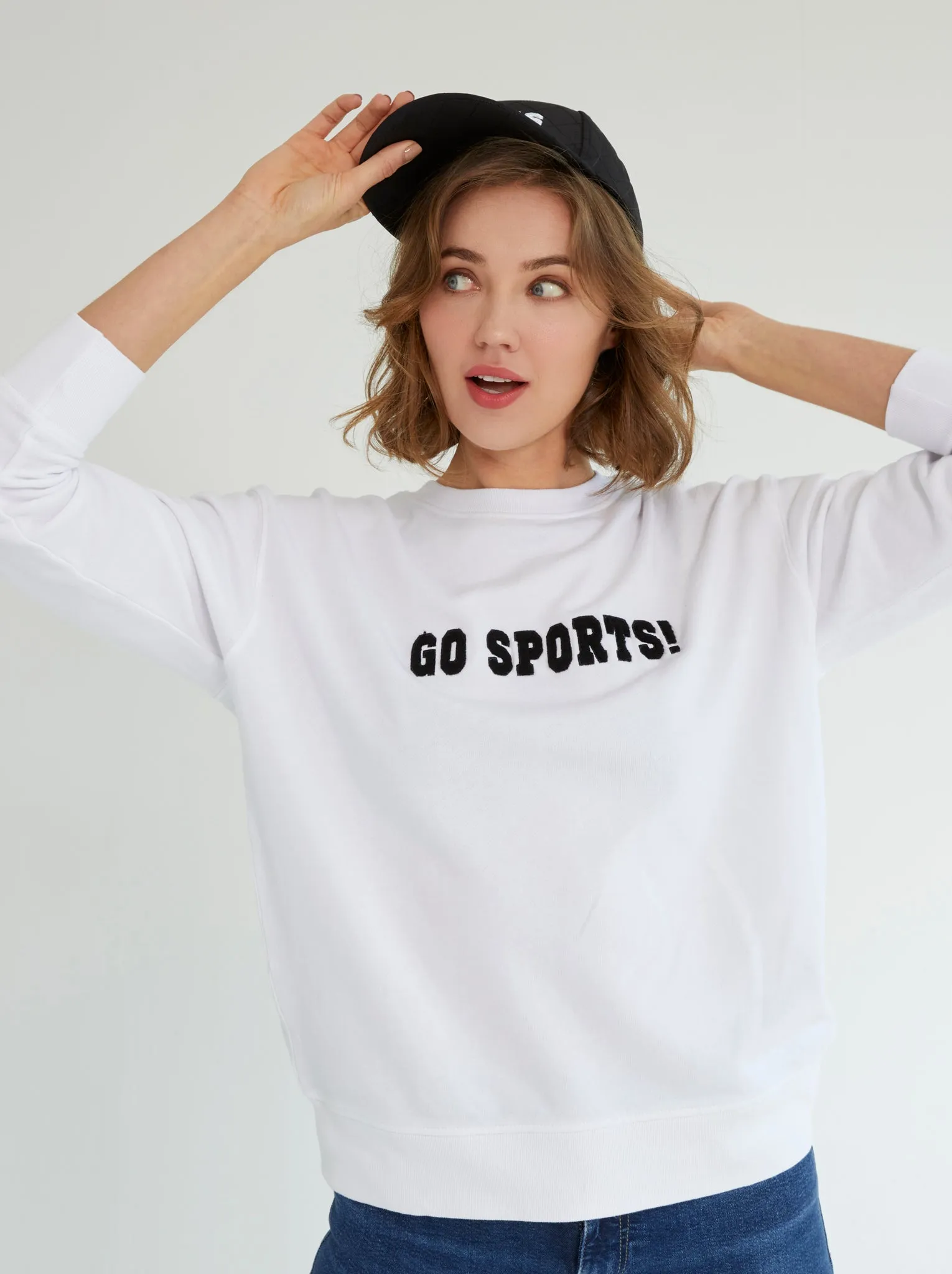 Shiraleah "Go Sports!" Sweatshirt, White