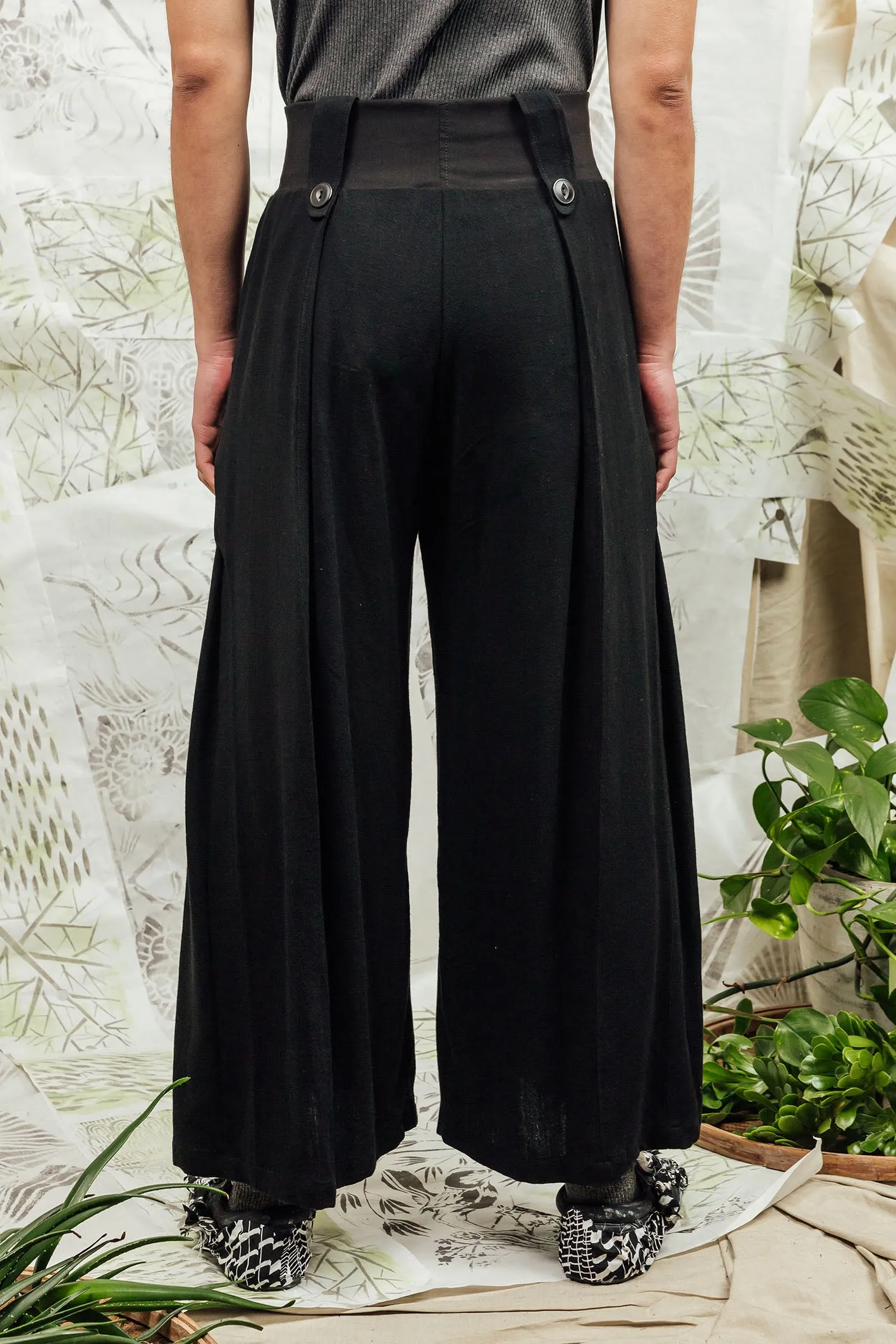 SL24 ADLAI PALAZZO PANTS - OBSIDIAN