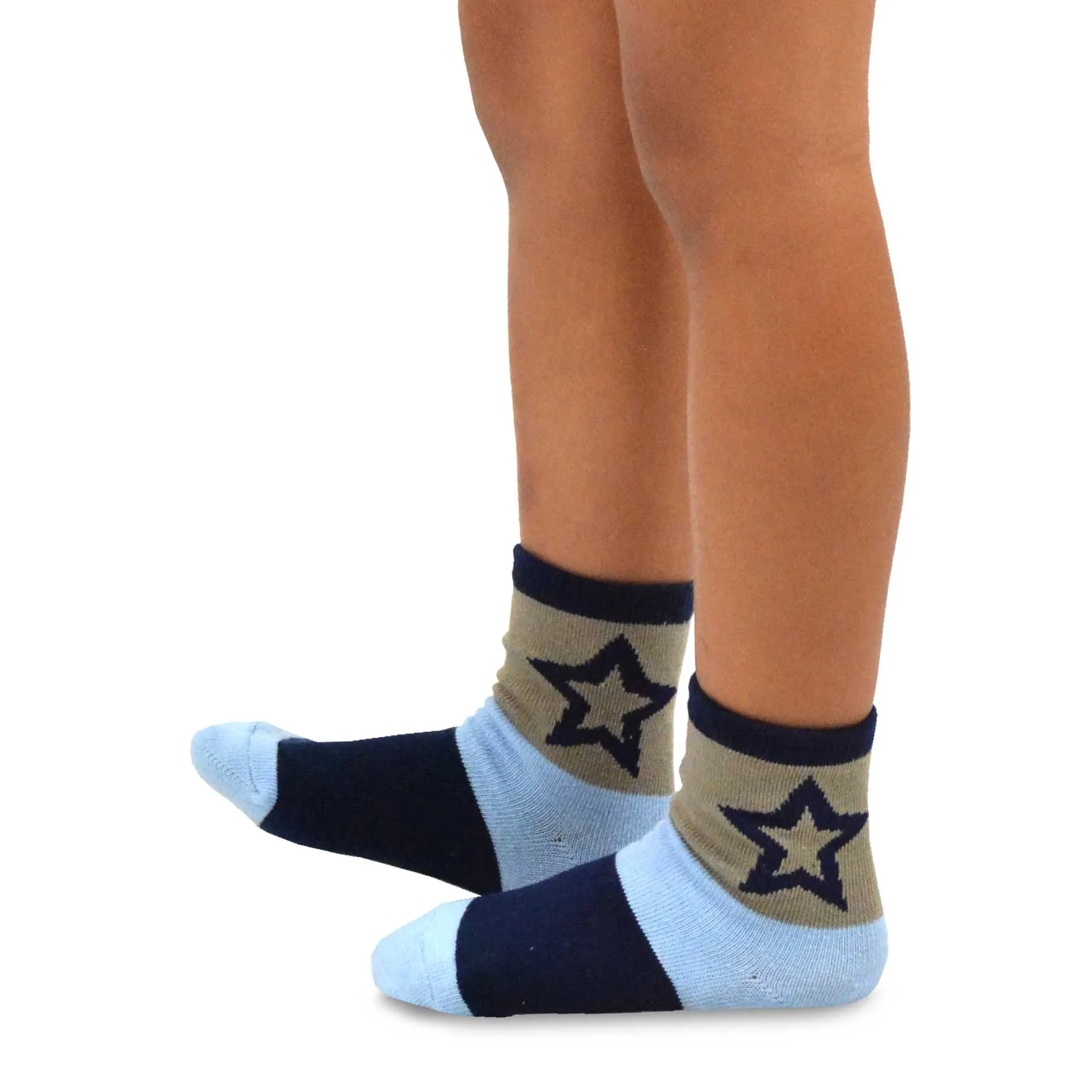 TeeHee Socks Kid's Casual Cotton Short Crew Big Star 6-Pack (70880)