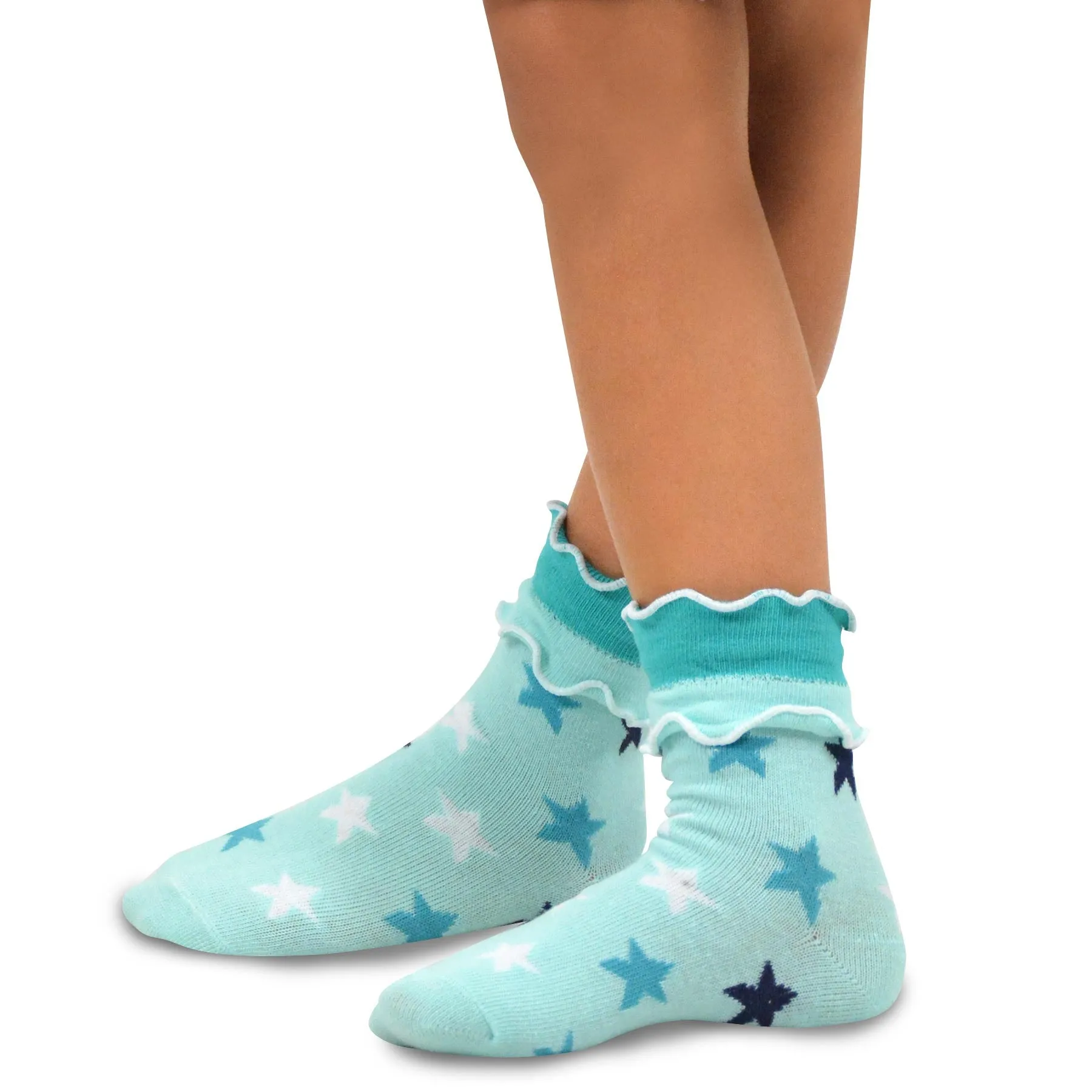 TeeHee Socks Kid's Casual Cotton Short Crew Stars 6-Pack (70885)