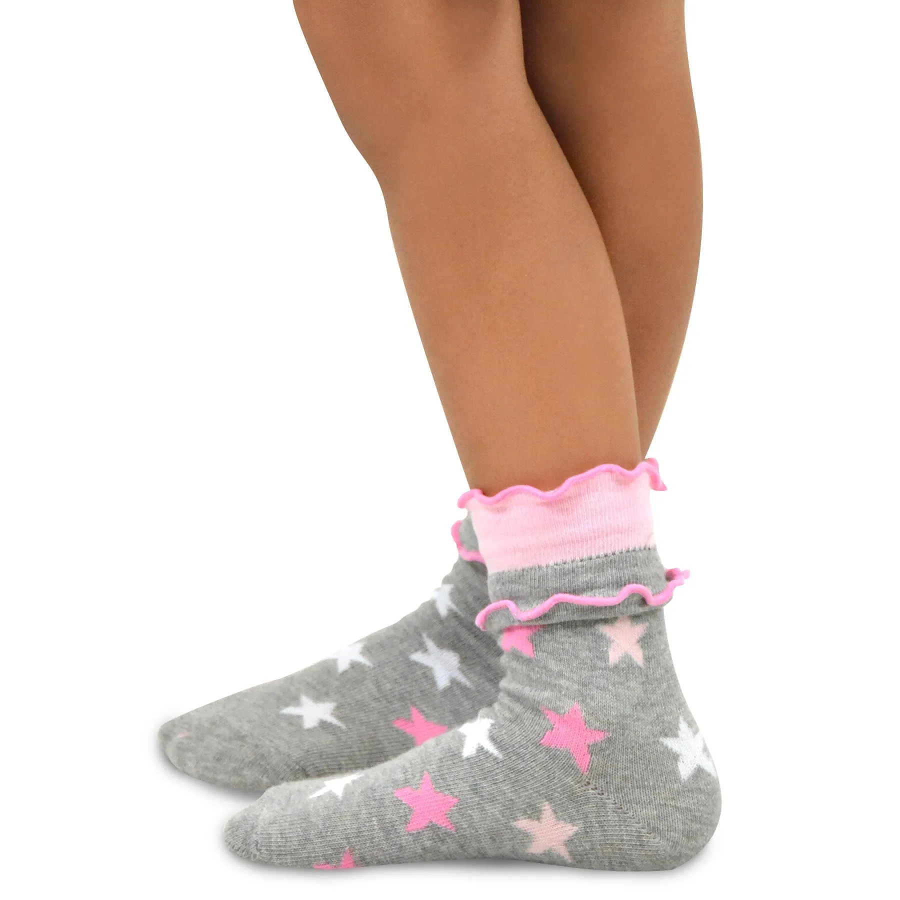 TeeHee Socks Kid's Casual Cotton Short Crew Stars 6-Pack (70885)