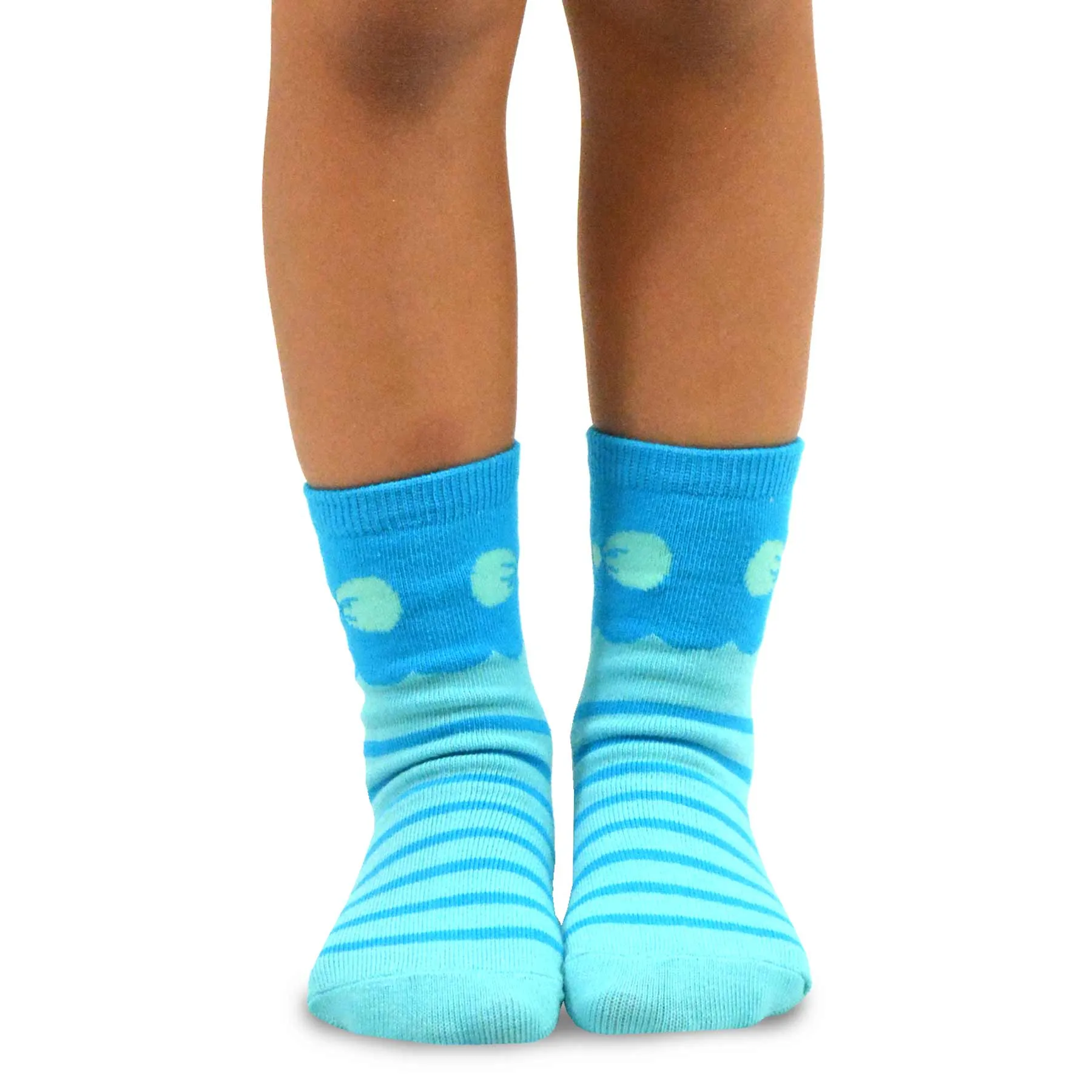 TeeHee Socks Kid's Casual Cotton Short Crew Stripes and Bow 6-Pack (70682)