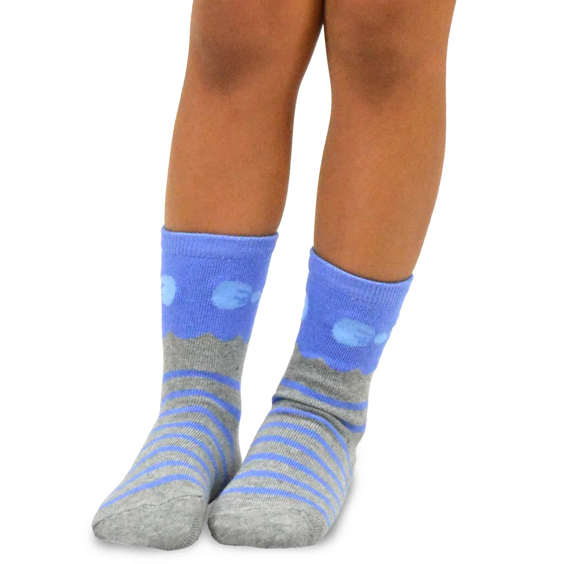 TeeHee Socks Kid's Casual Cotton Short Crew Stripes and Bow 6-Pack (70682)