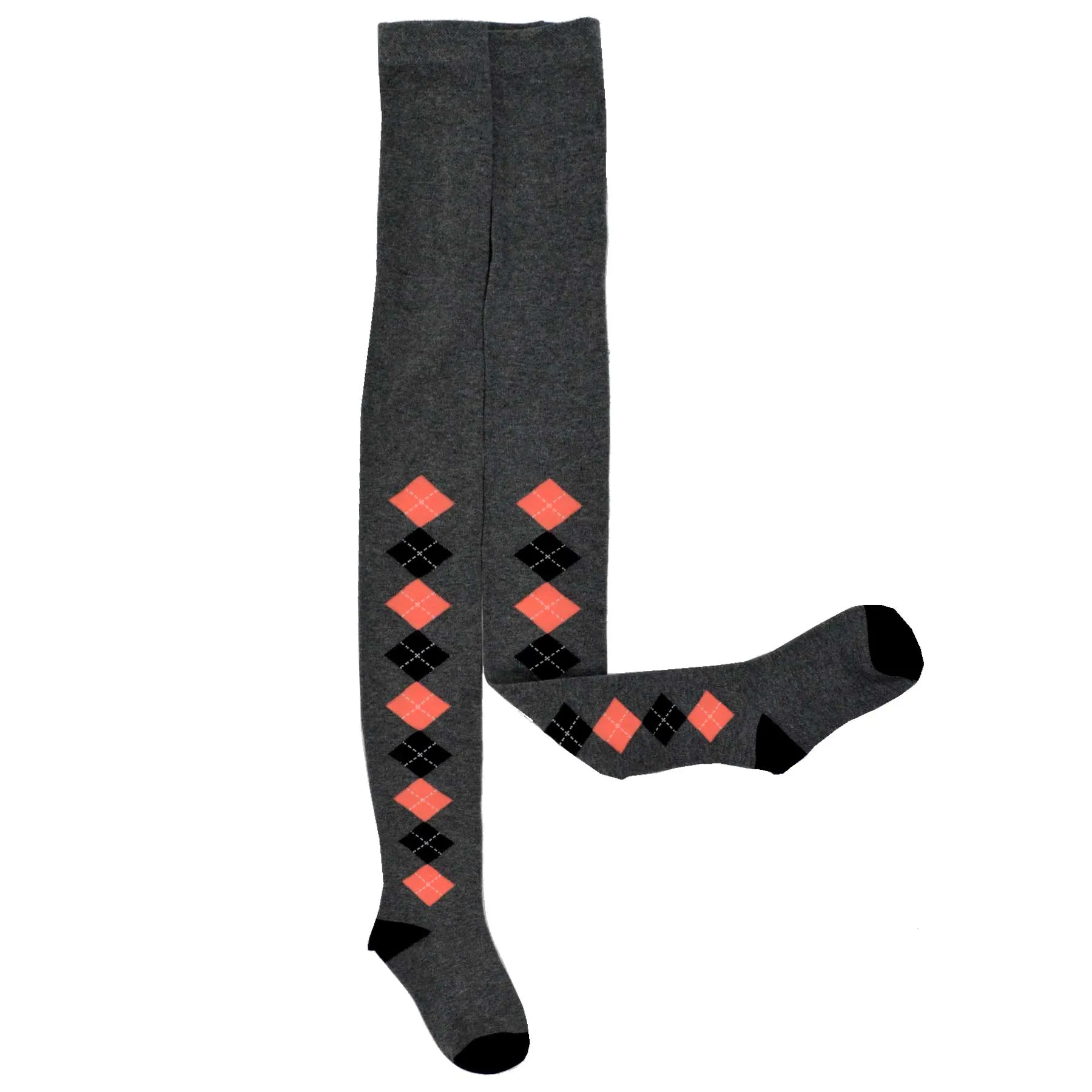 TeeHee Socks Kid's Casual Cotton Tights Argyle 3-Pack (K1603)