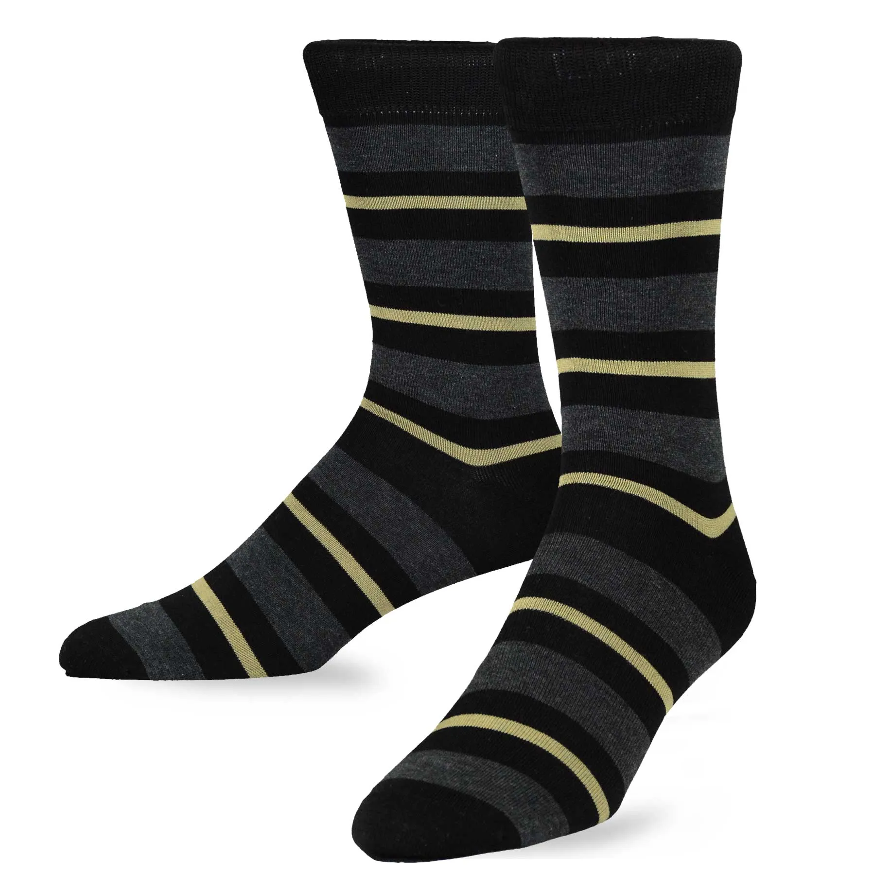 TeeHee Socks Men's Casual Cotton Crew Multi Stripe 3-Pack (50459)