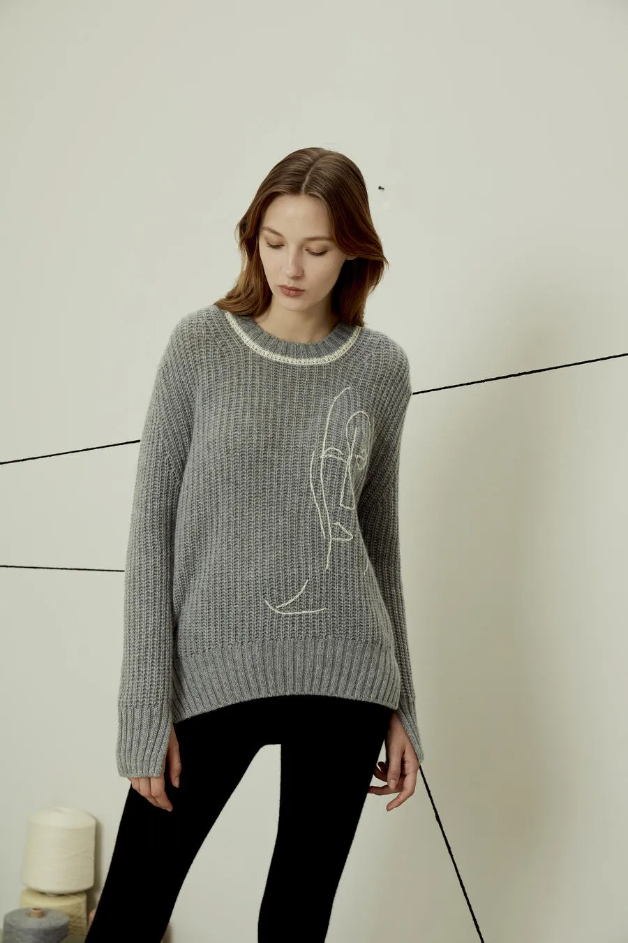 Thickened cashmere jumper