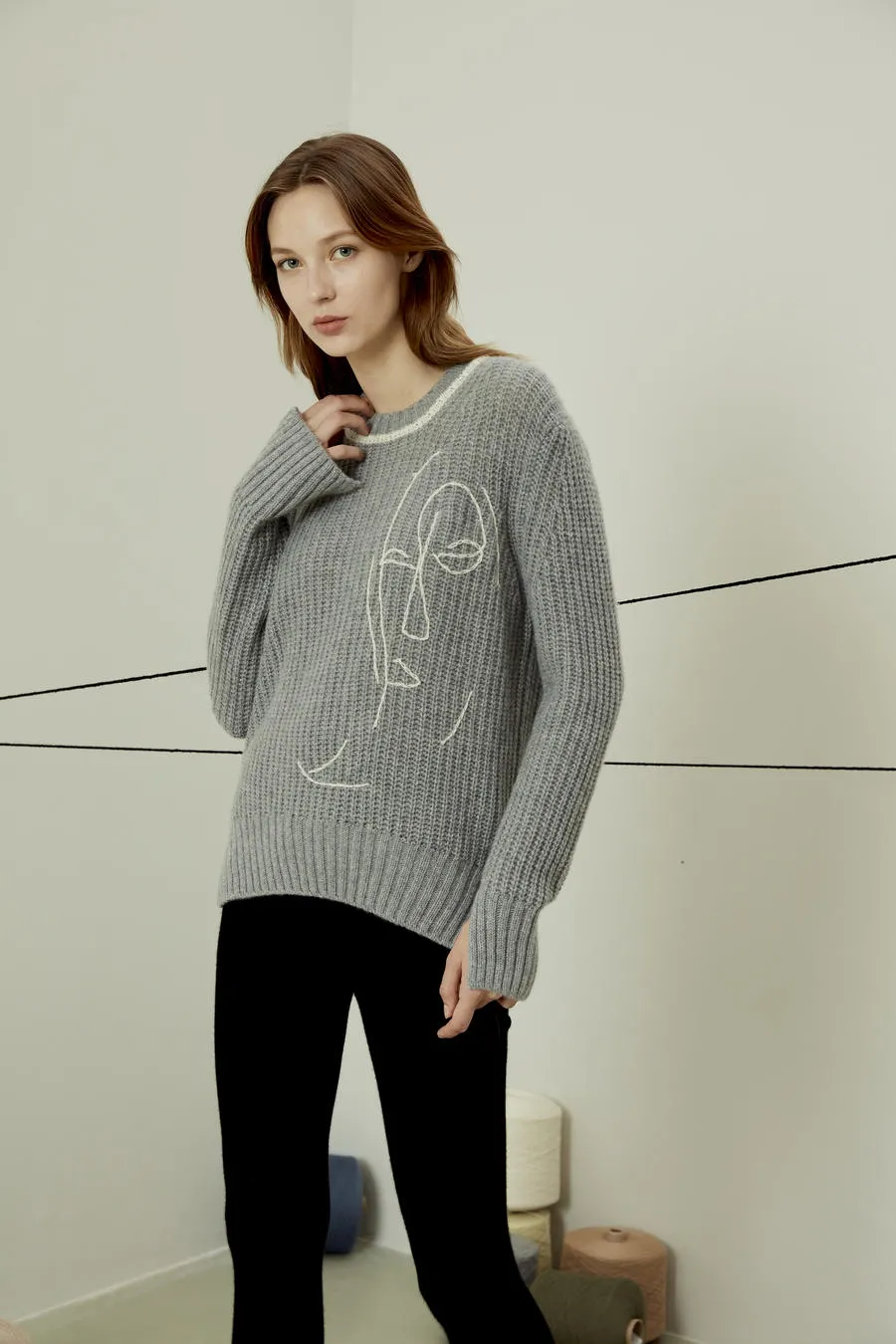 Thickened cashmere jumper