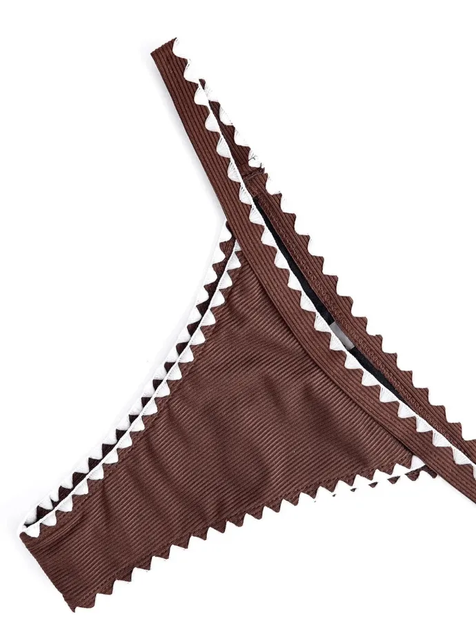 TRIANGLE CHOCOLATE BROWN BIKINI SET - BROWN