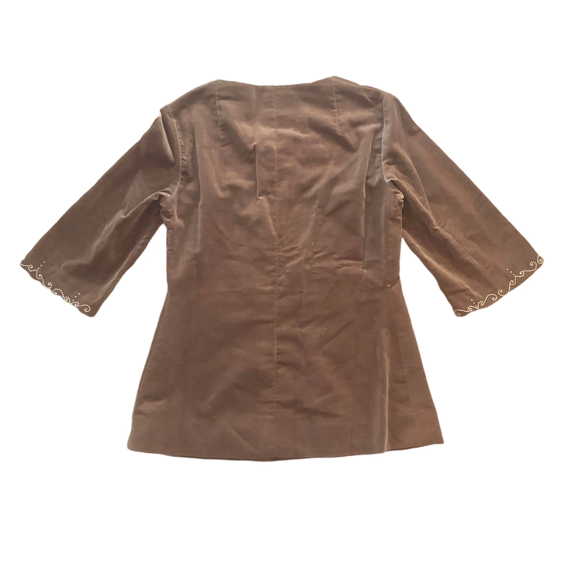 Vintage 60's Brown Velvet Dress / 10-12Y