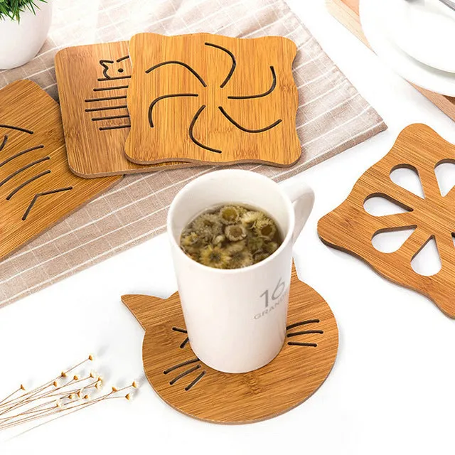 Wooden Coasters Kitchen Cutlery Thickened