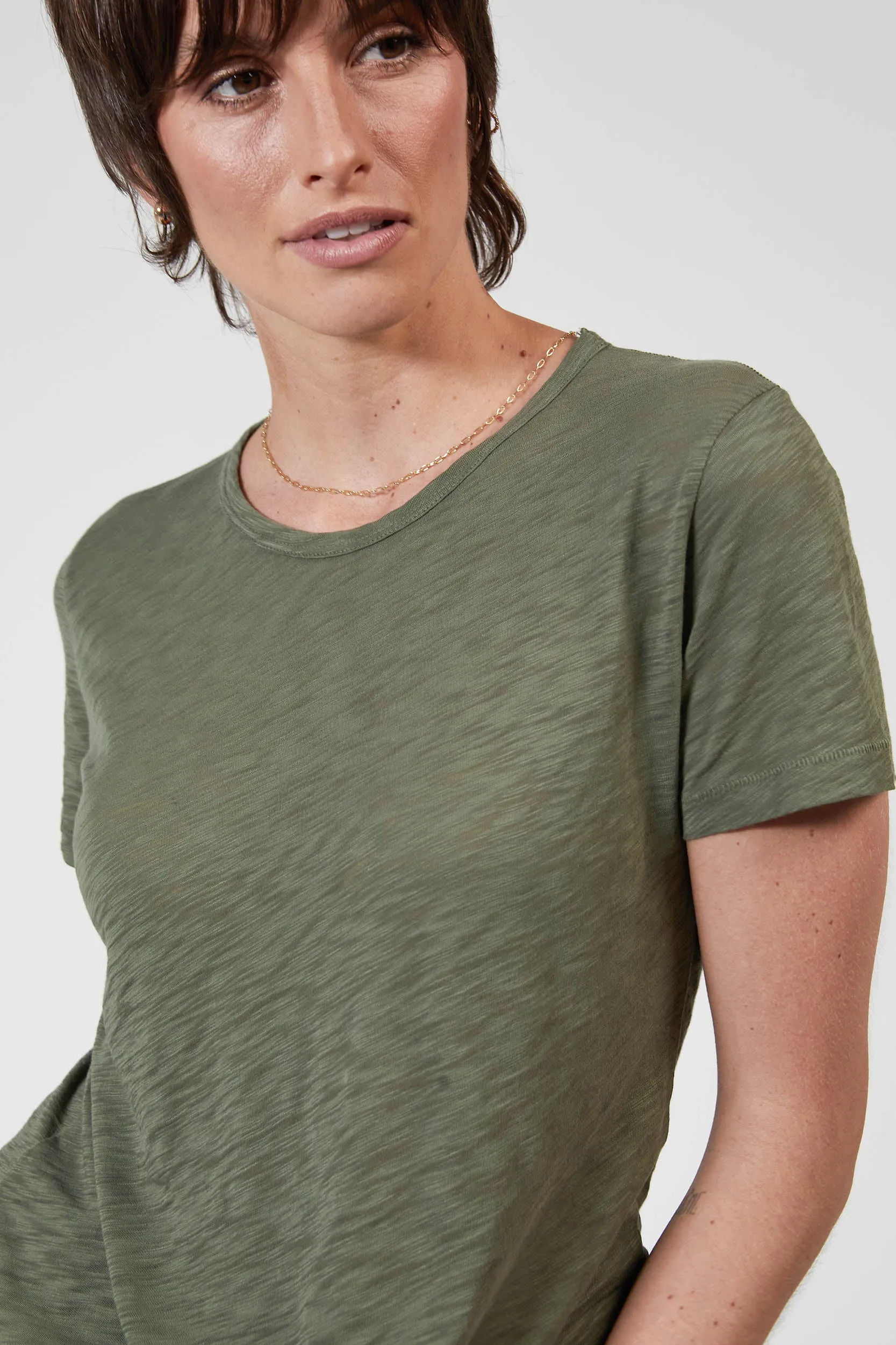 ZEPHYR SLUB TEE - KHAKI